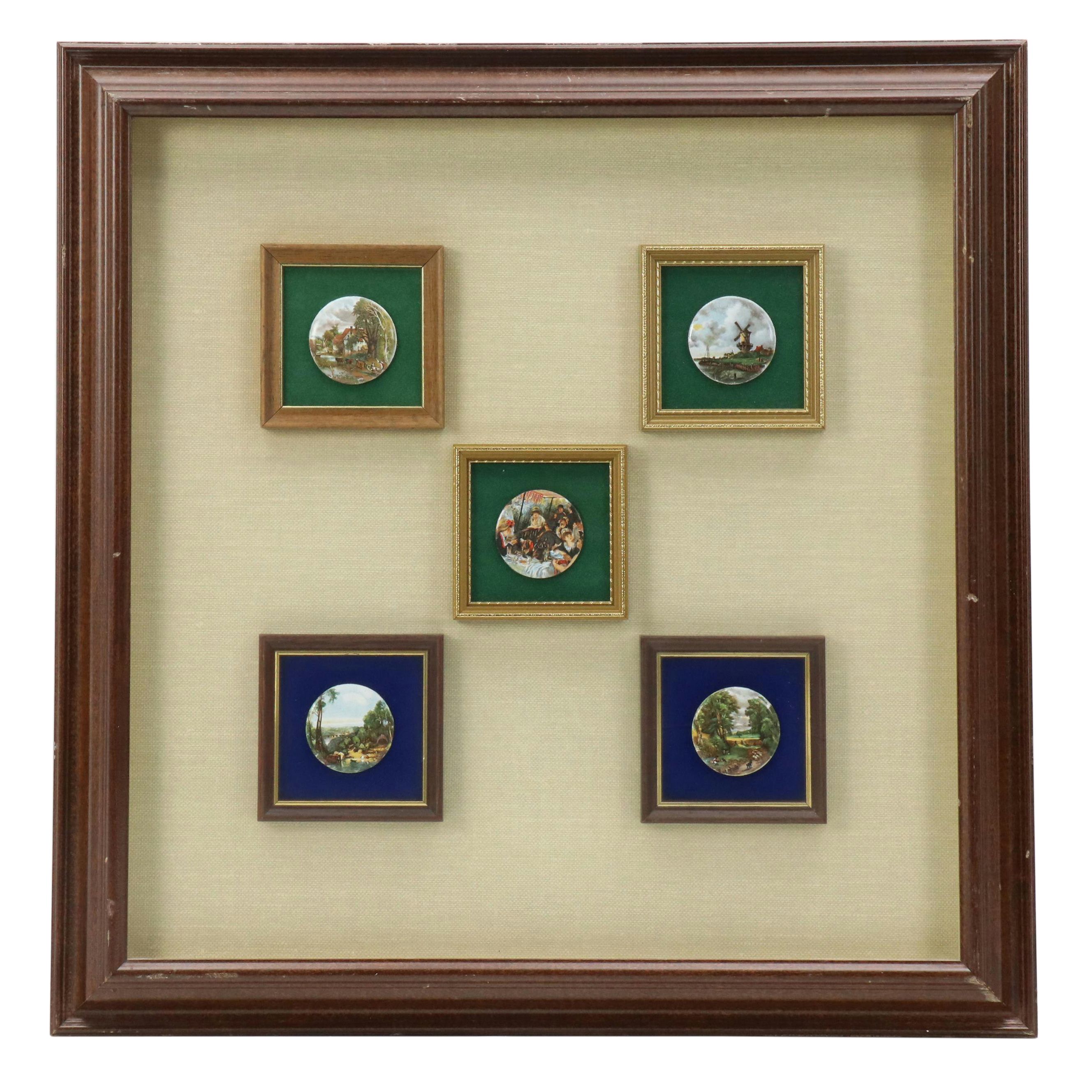 Collection of Pinback Buttons Including Artwork After Renoir and Constable