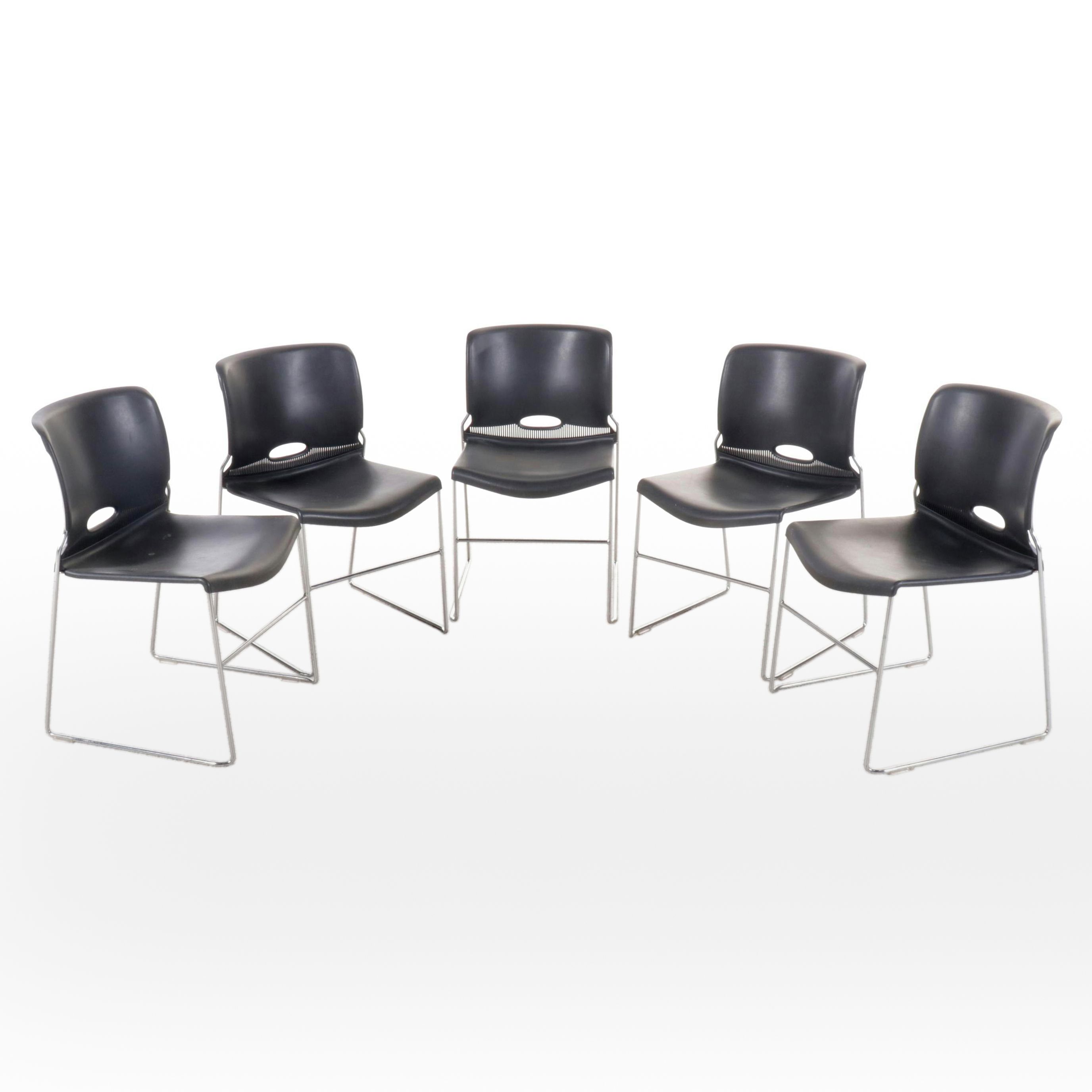 Set of Five HON Olson Contemporary Stacking Chairs
