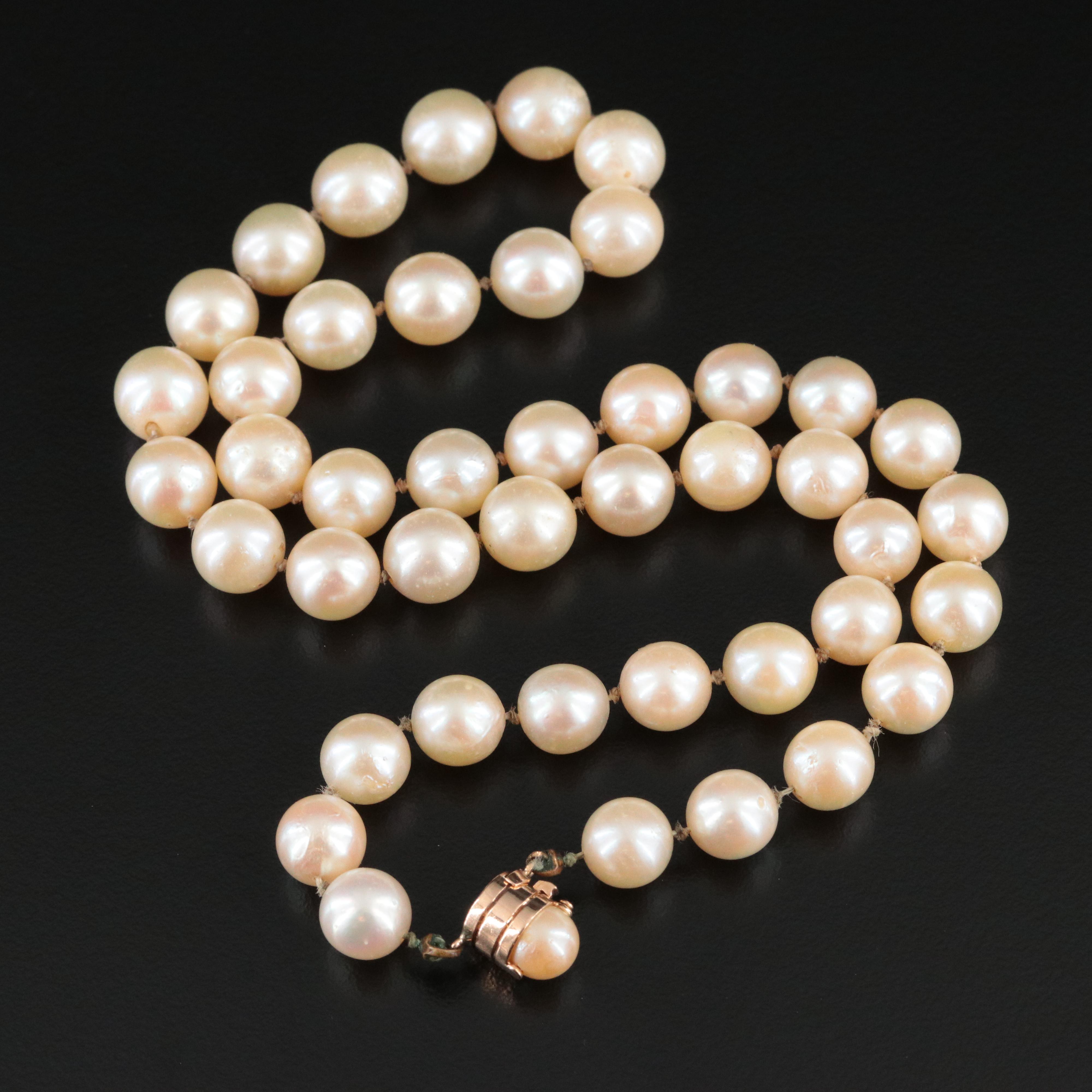 Pearl Necklace with 18K Clasp