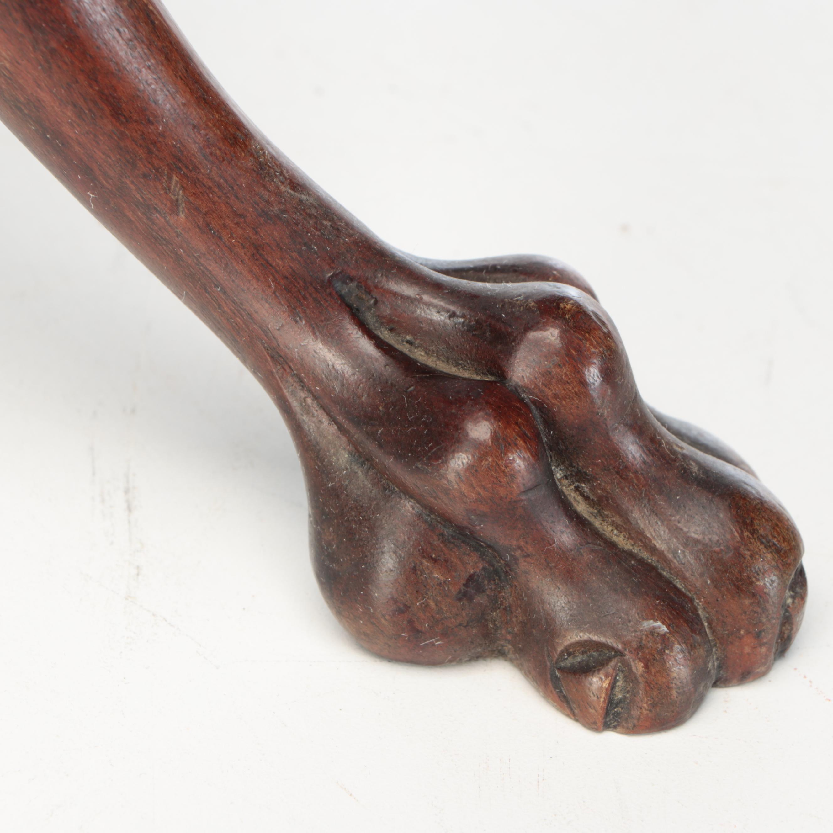 Edwardian Mahogany Claw Foot Plant Stand, Early 20th Century