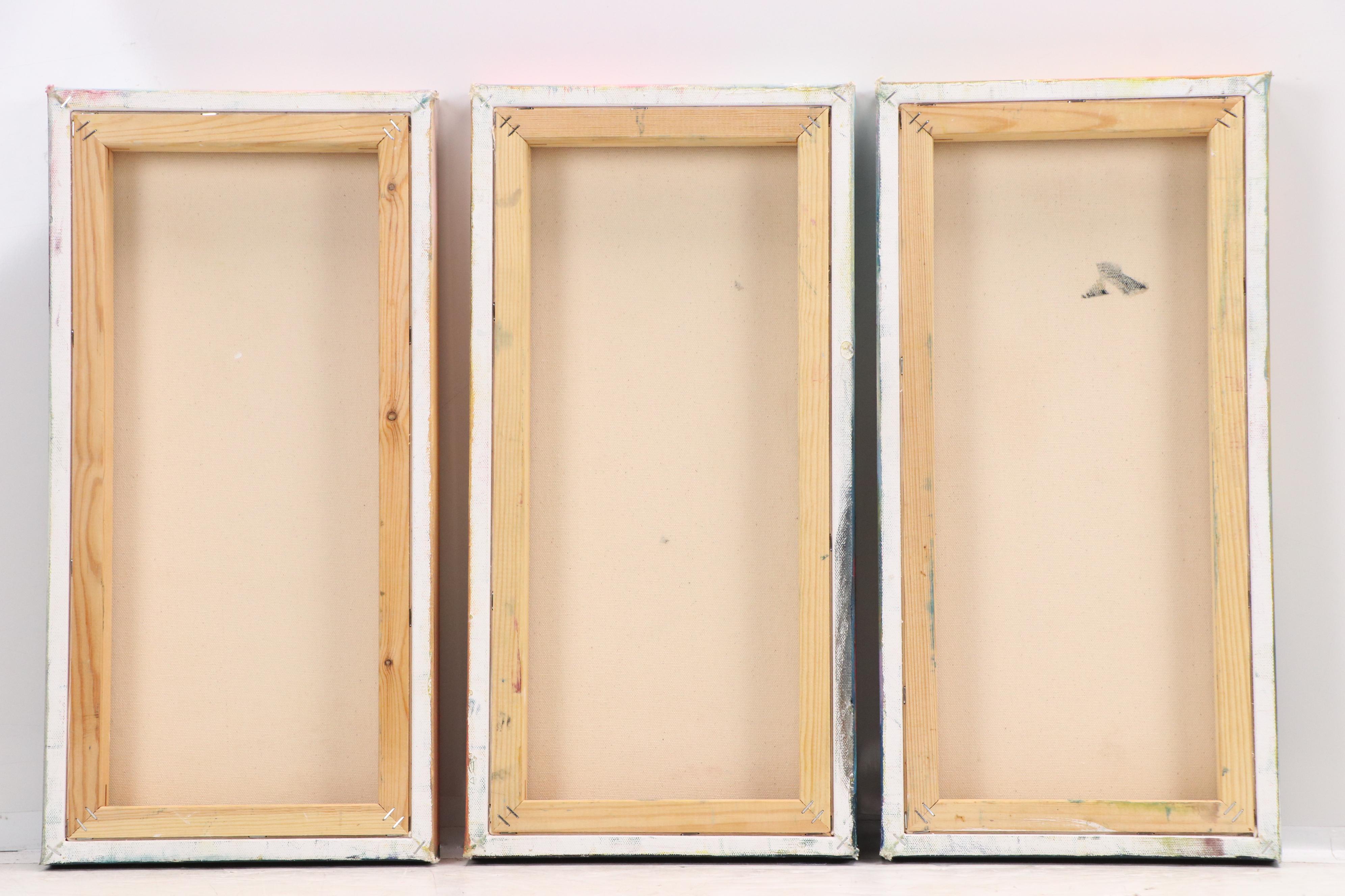 Adedotun Adesida Landscape Oil Painting Triptych with Trees, 2020