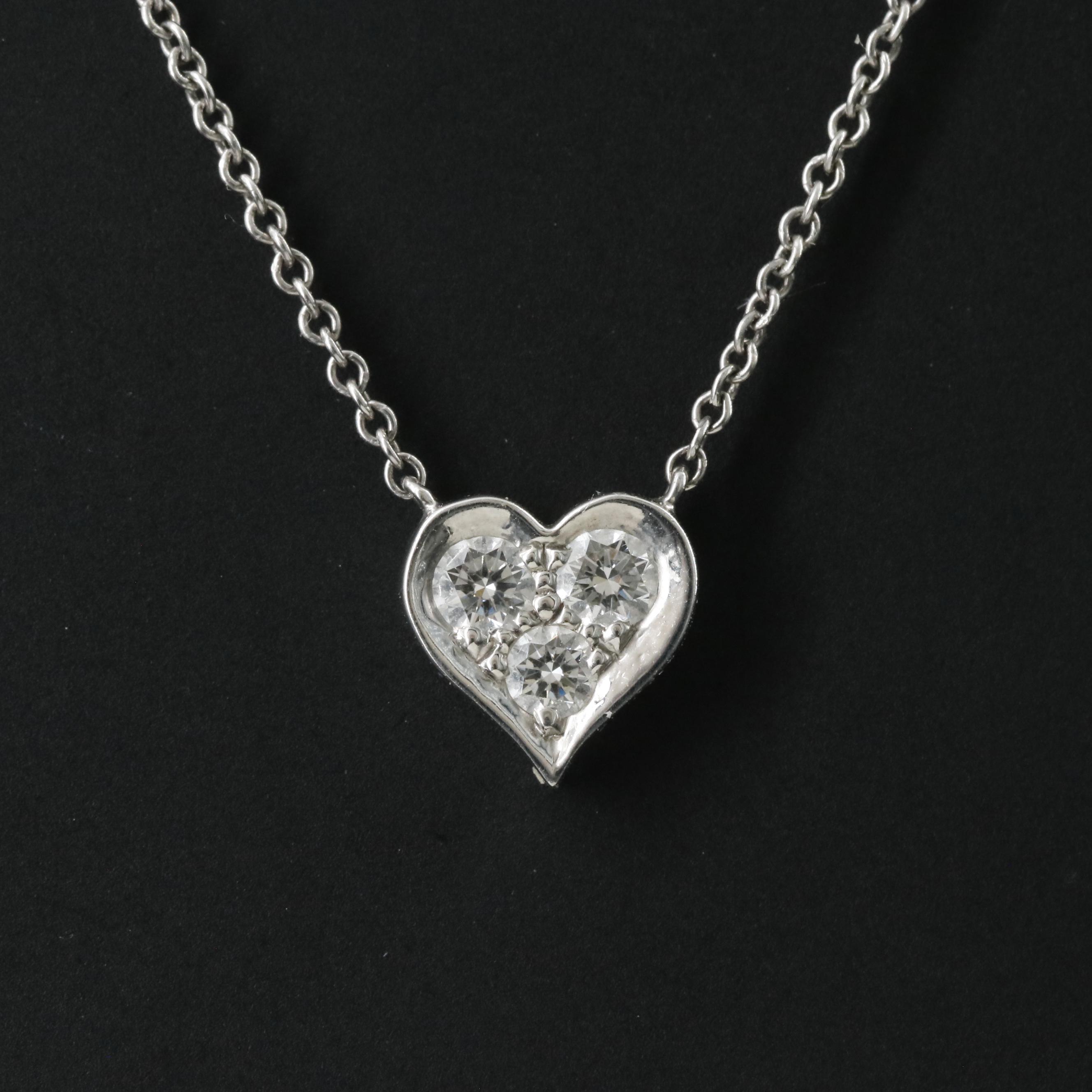 Tiffany & Co. Sentimental Heart Platinum and Diamond Necklace