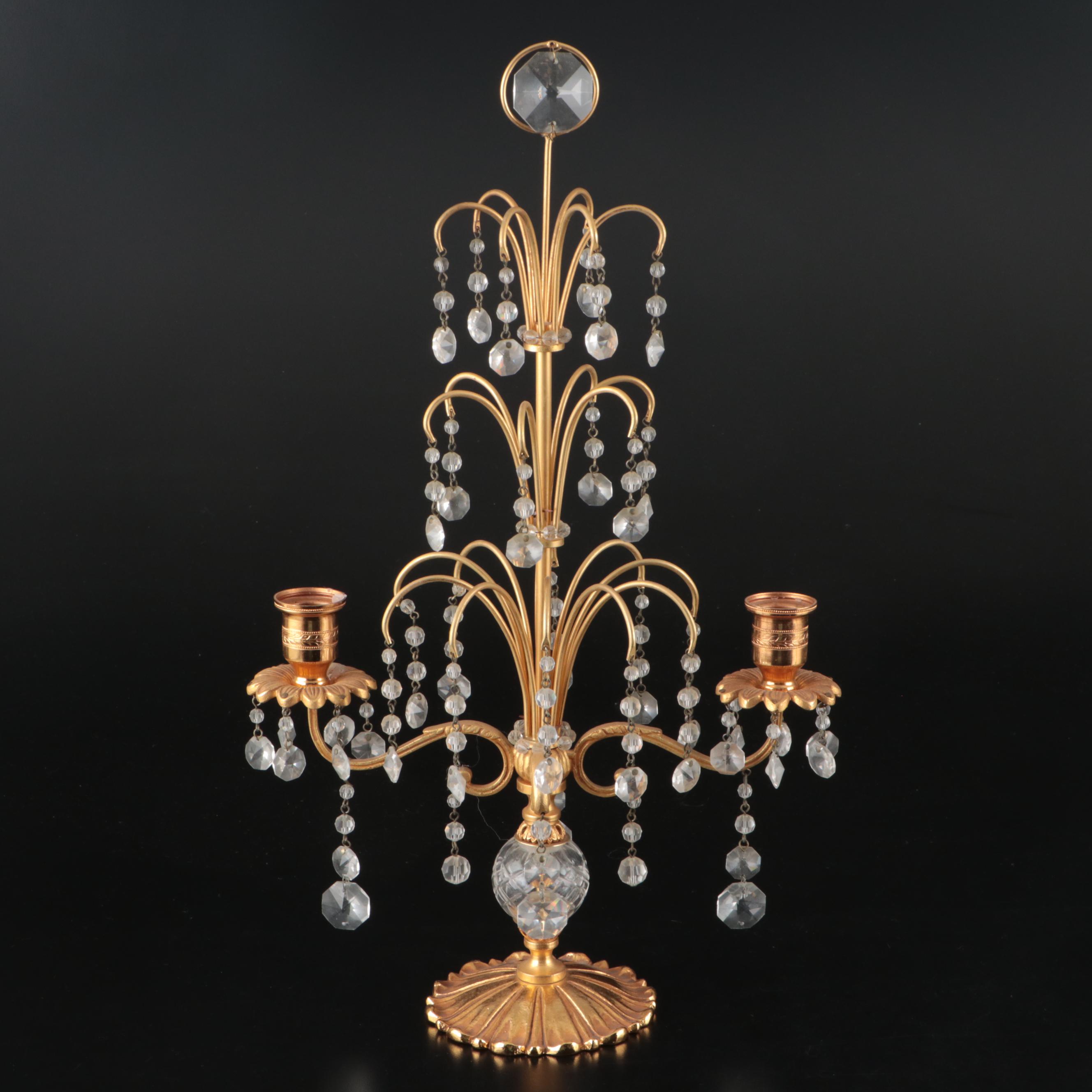 Pair of Louis XVI Style Gilt Metal Candelabras