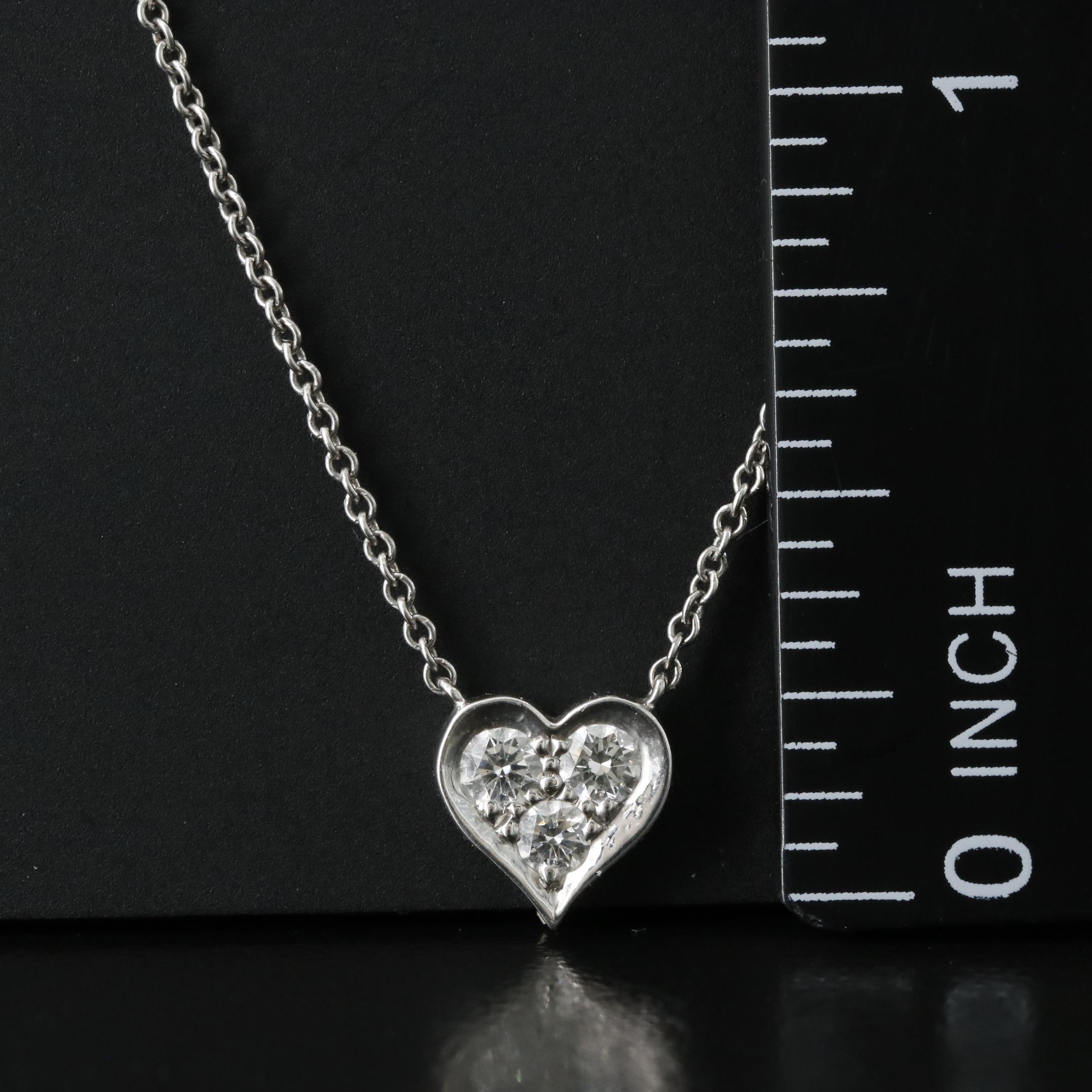 Tiffany & Co. Sentimental Heart Platinum and Diamond Necklace