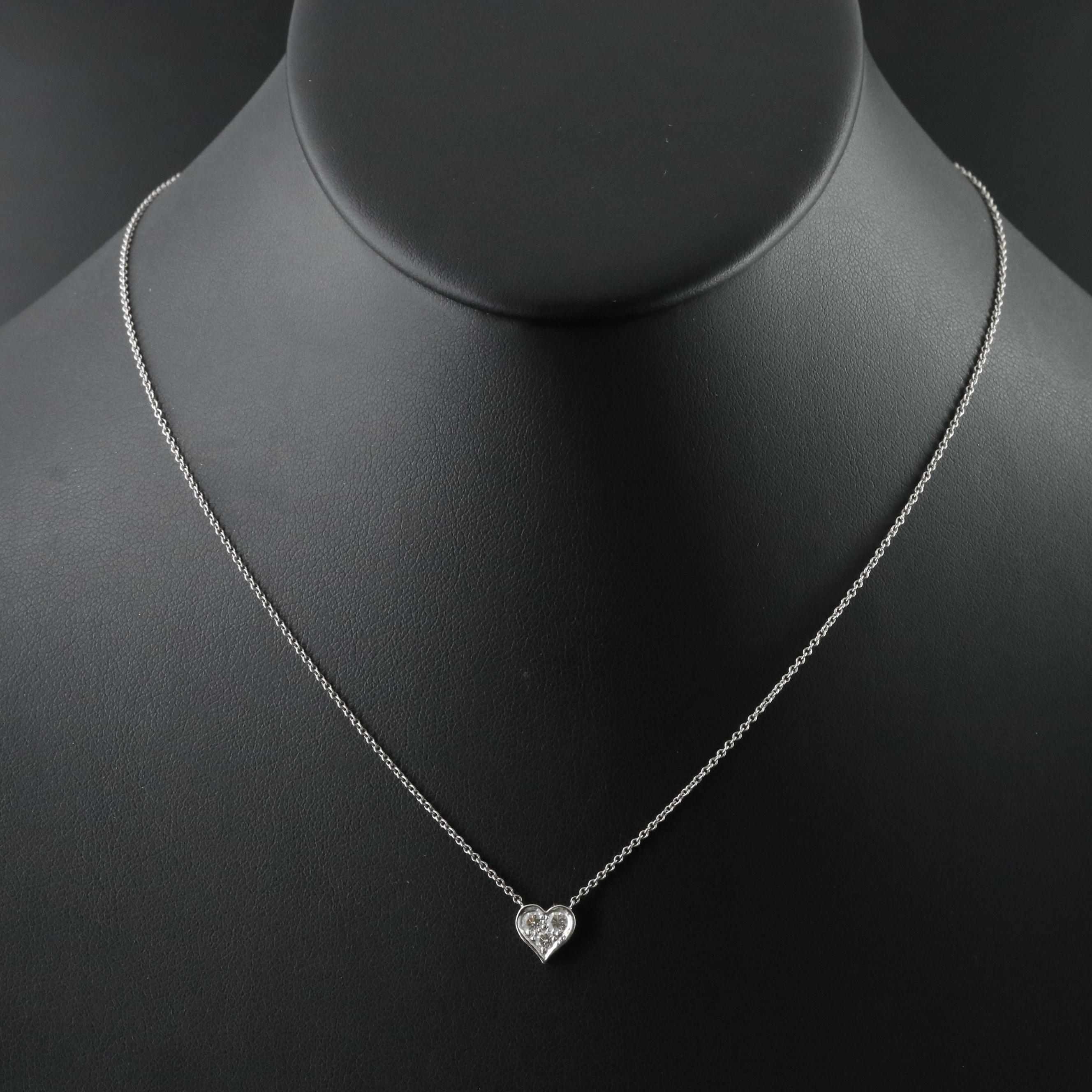 Tiffany & Co. Sentimental Heart Platinum and Diamond Necklace