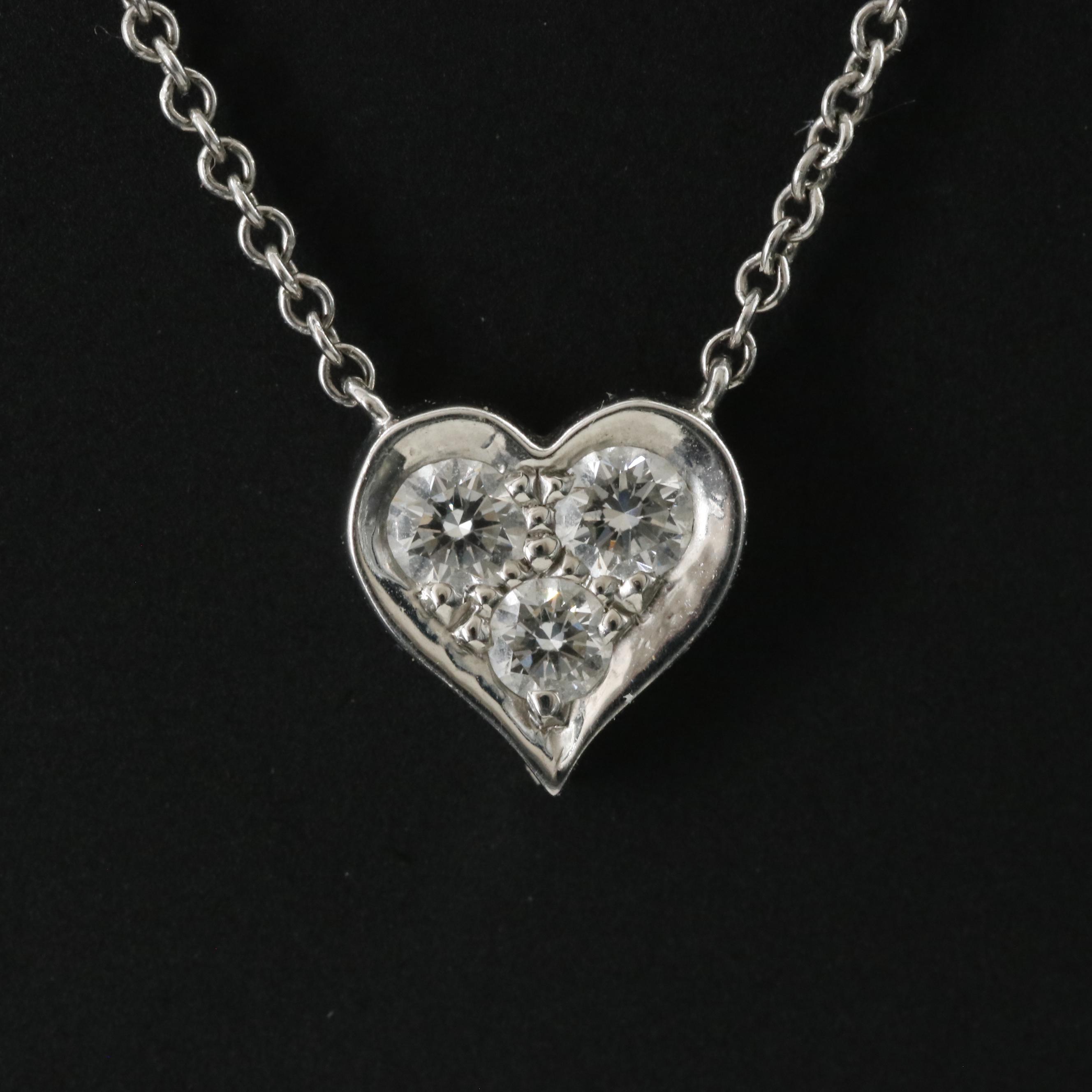 Tiffany & Co. Sentimental Heart Platinum and Diamond Necklace