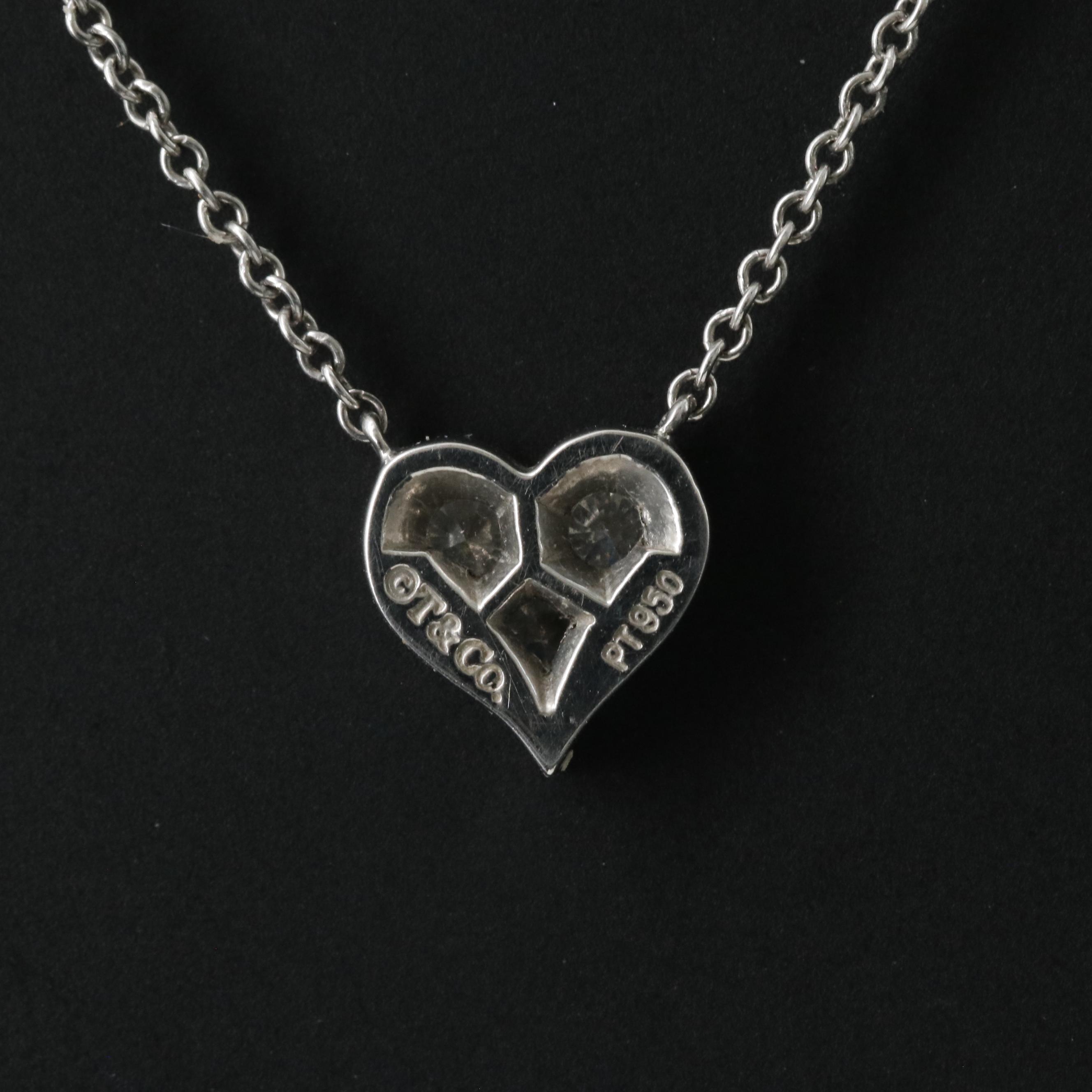 Tiffany & Co. Sentimental Heart Platinum and Diamond Necklace