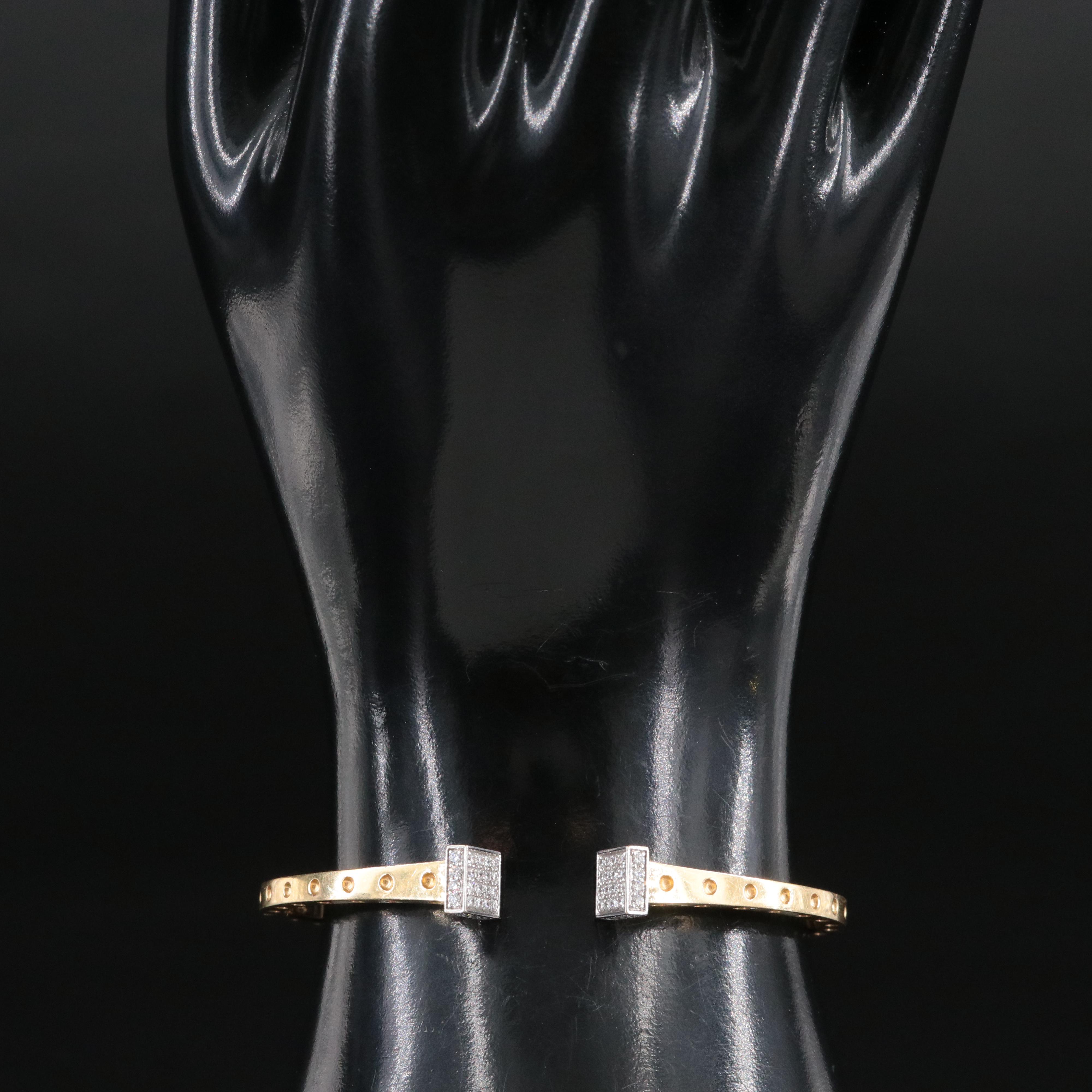 Roberto Coin Pois Moi 18K CTW Diamond Hinged Cuff Bracelet