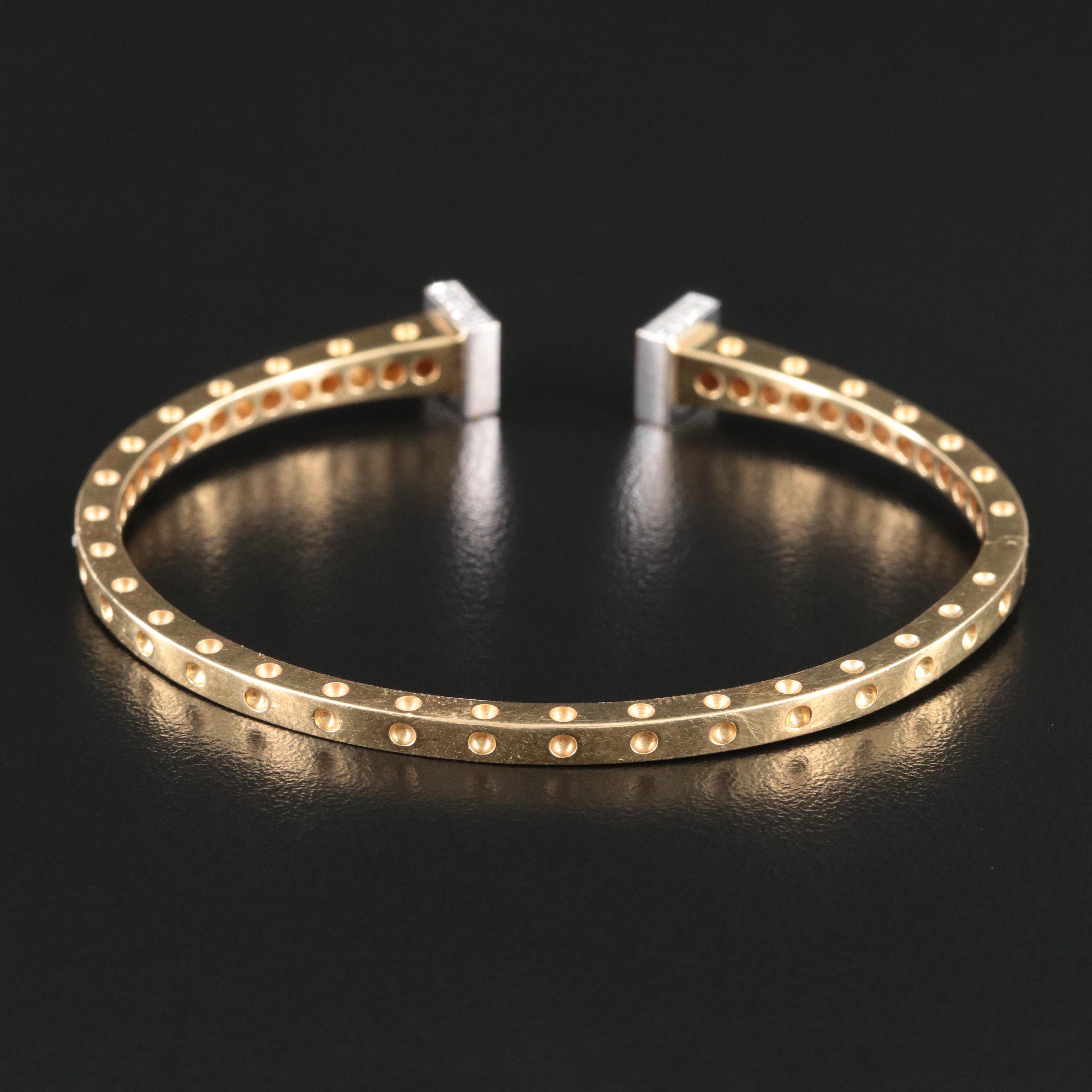 Roberto Coin Pois Moi 18K CTW Diamond Hinged Cuff Bracelet