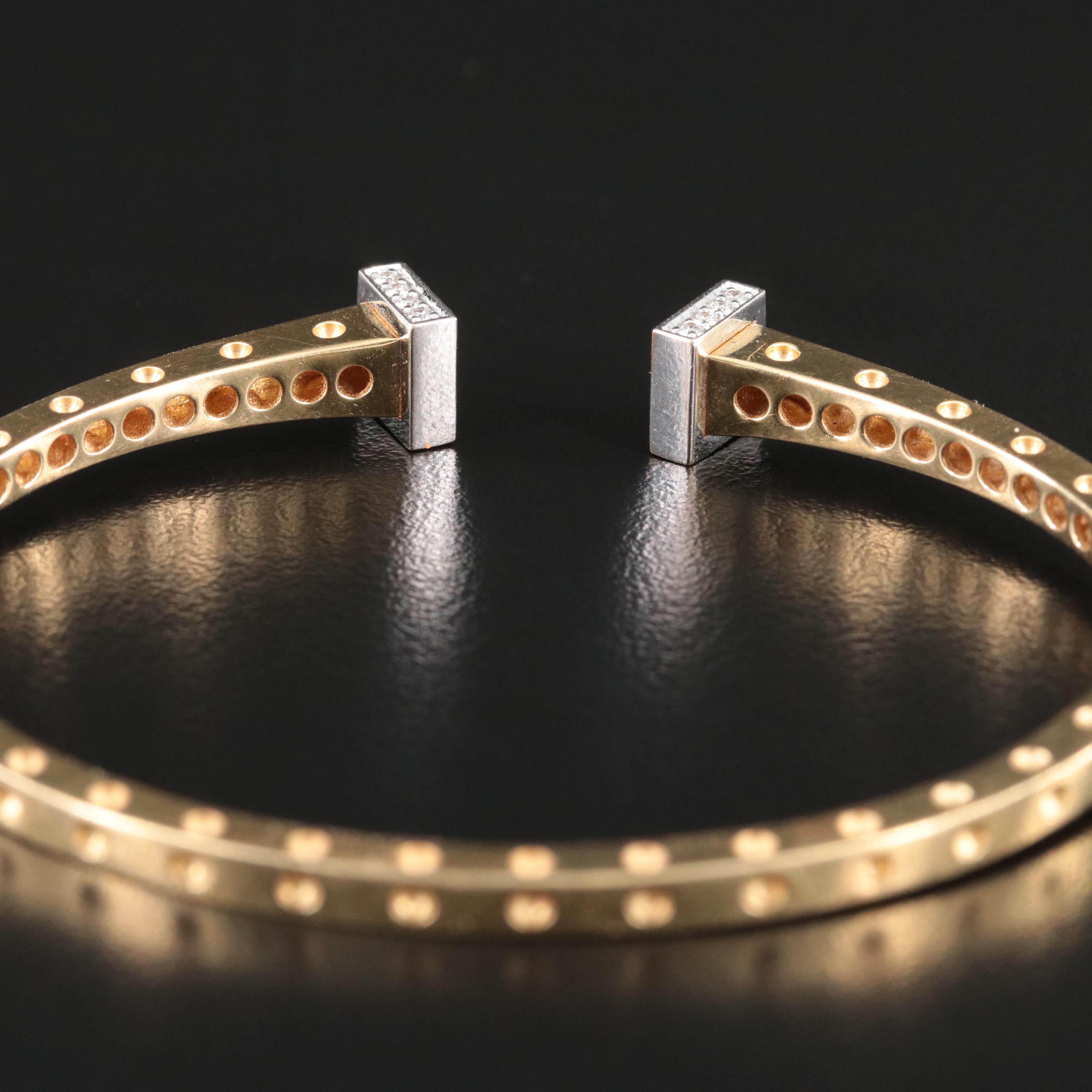 Roberto Coin Pois Moi 18K CTW Diamond Hinged Cuff Bracelet