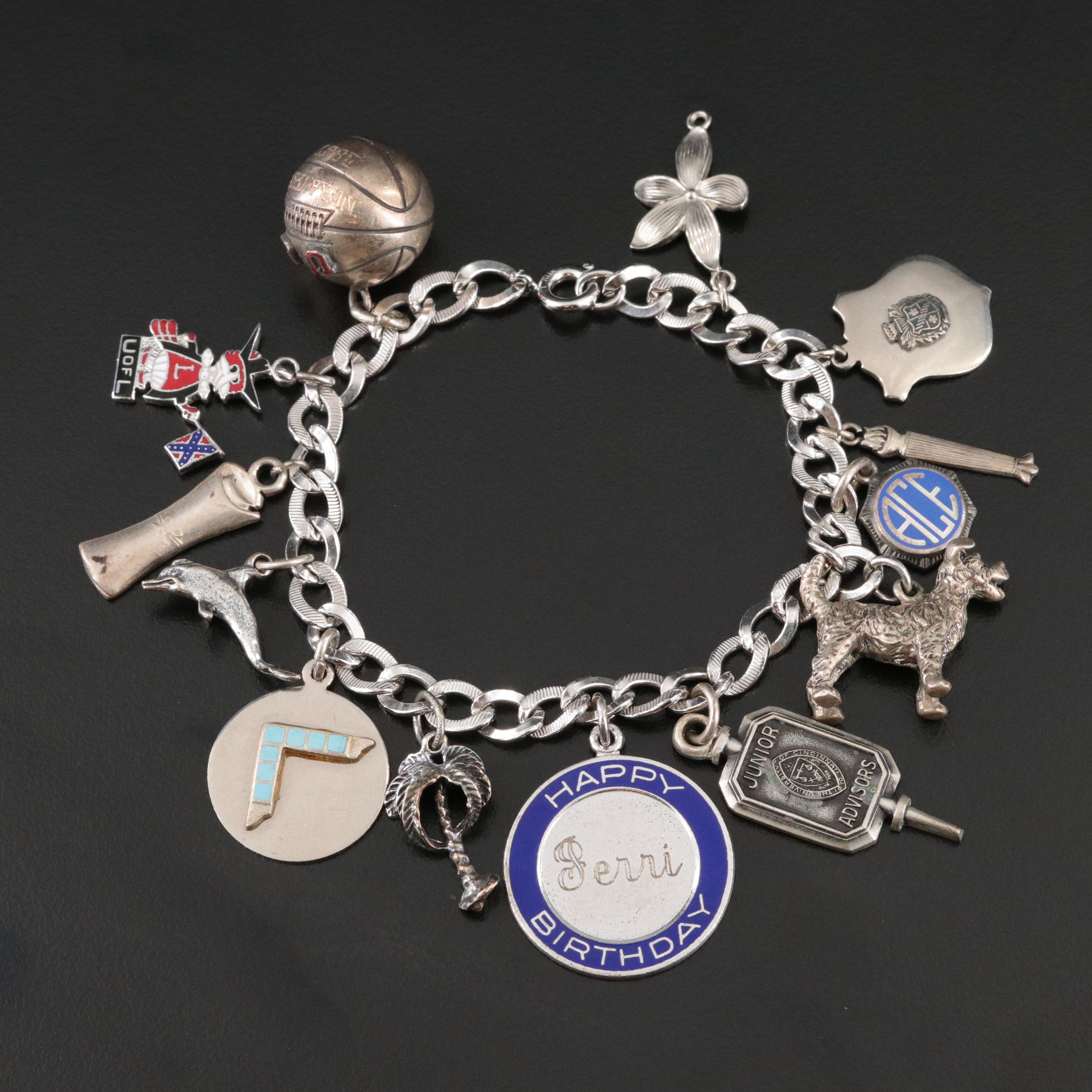 Vintage Charm Bracelet Including Sterling