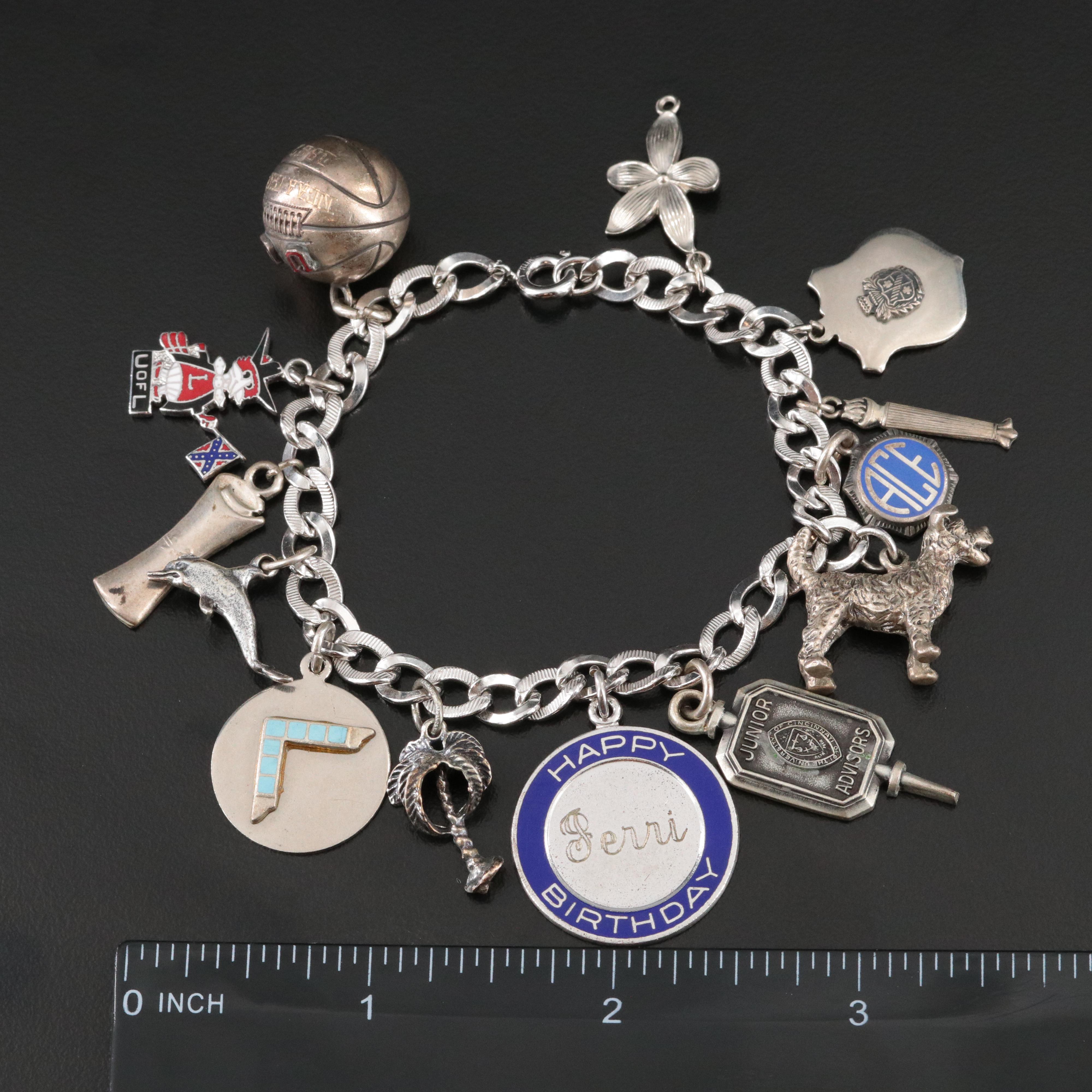 Vintage Charm Bracelet Including Sterling