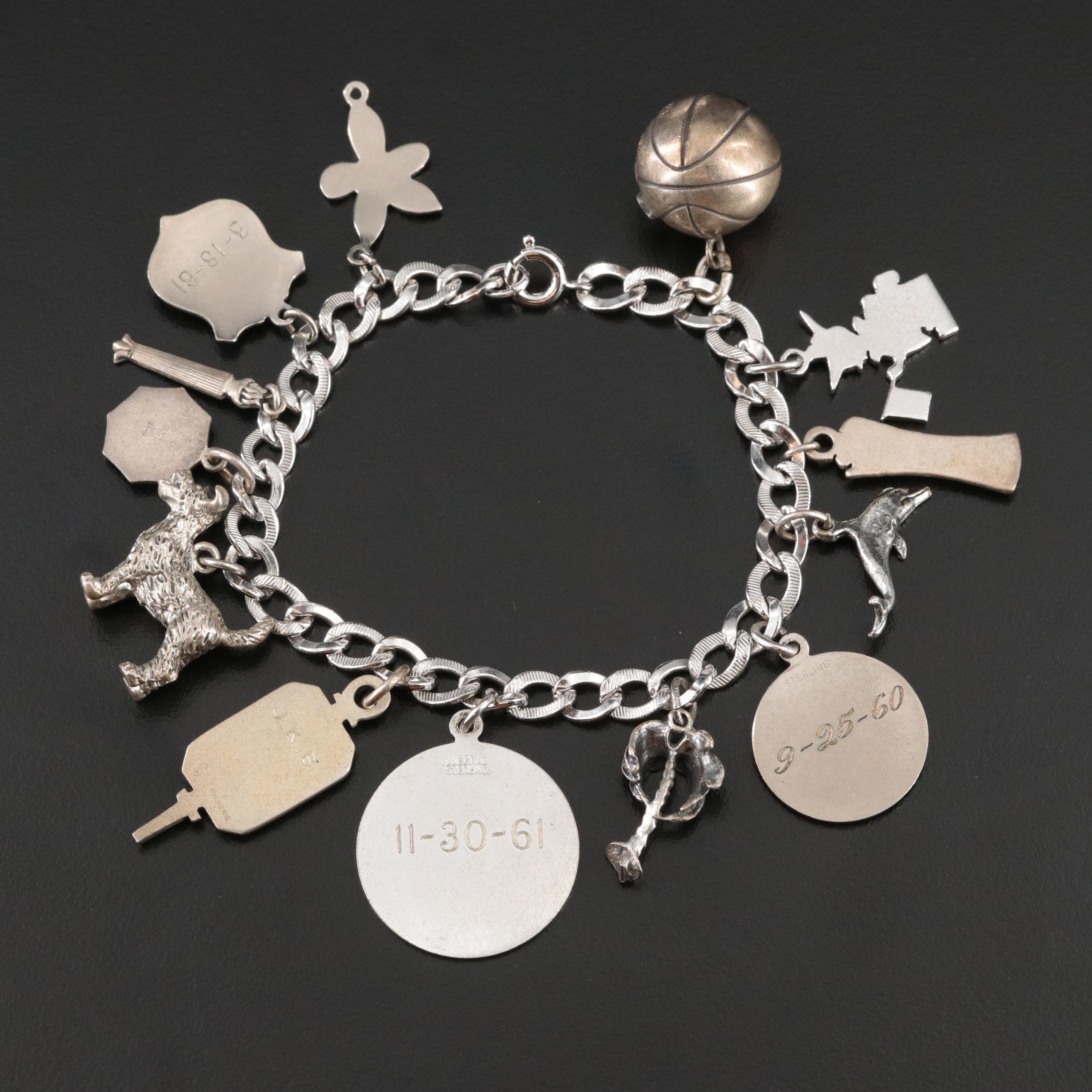 Vintage Charm Bracelet Including Sterling