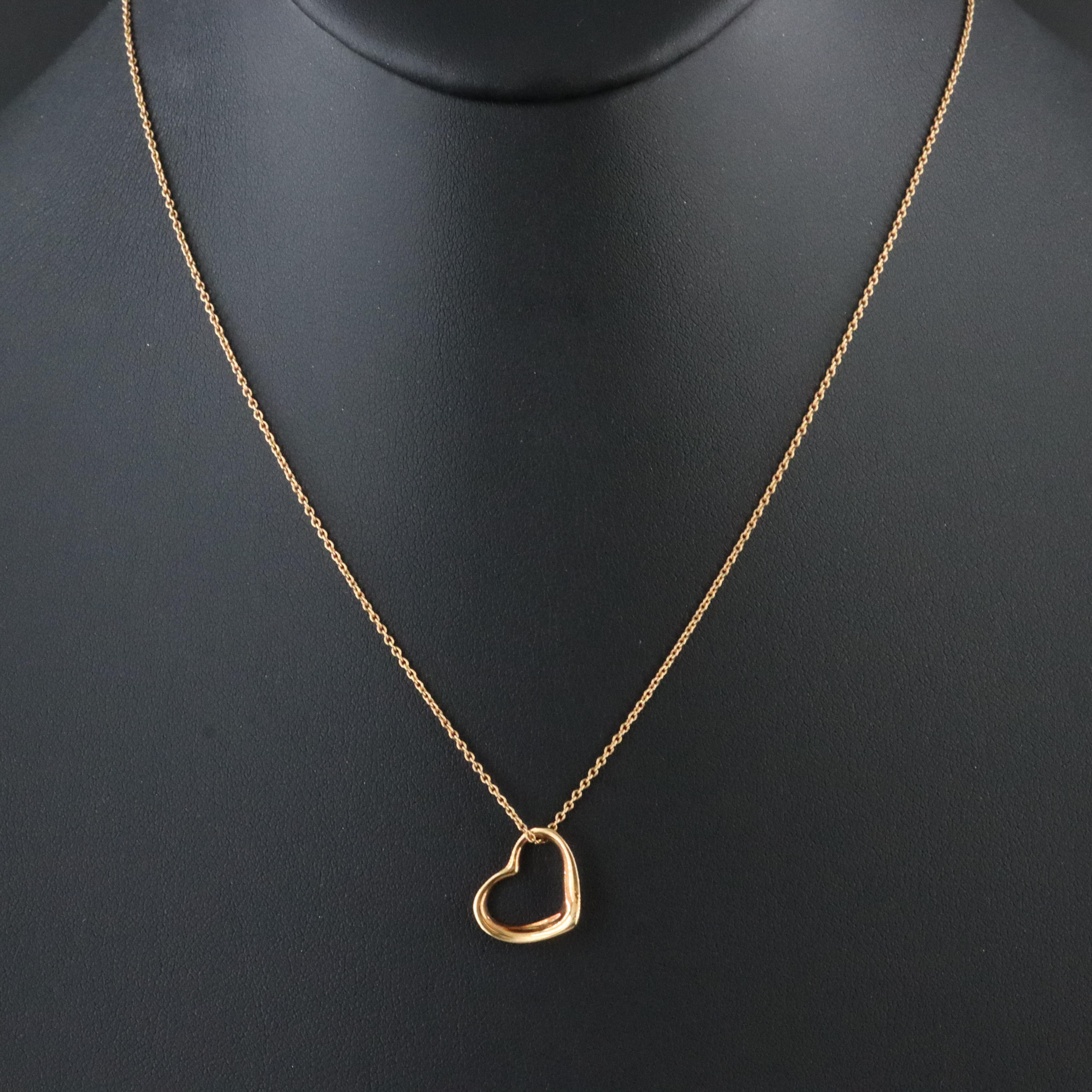 Elsa Peretti for Tiffany & Co. Open Heart 18K Pendant Necklace