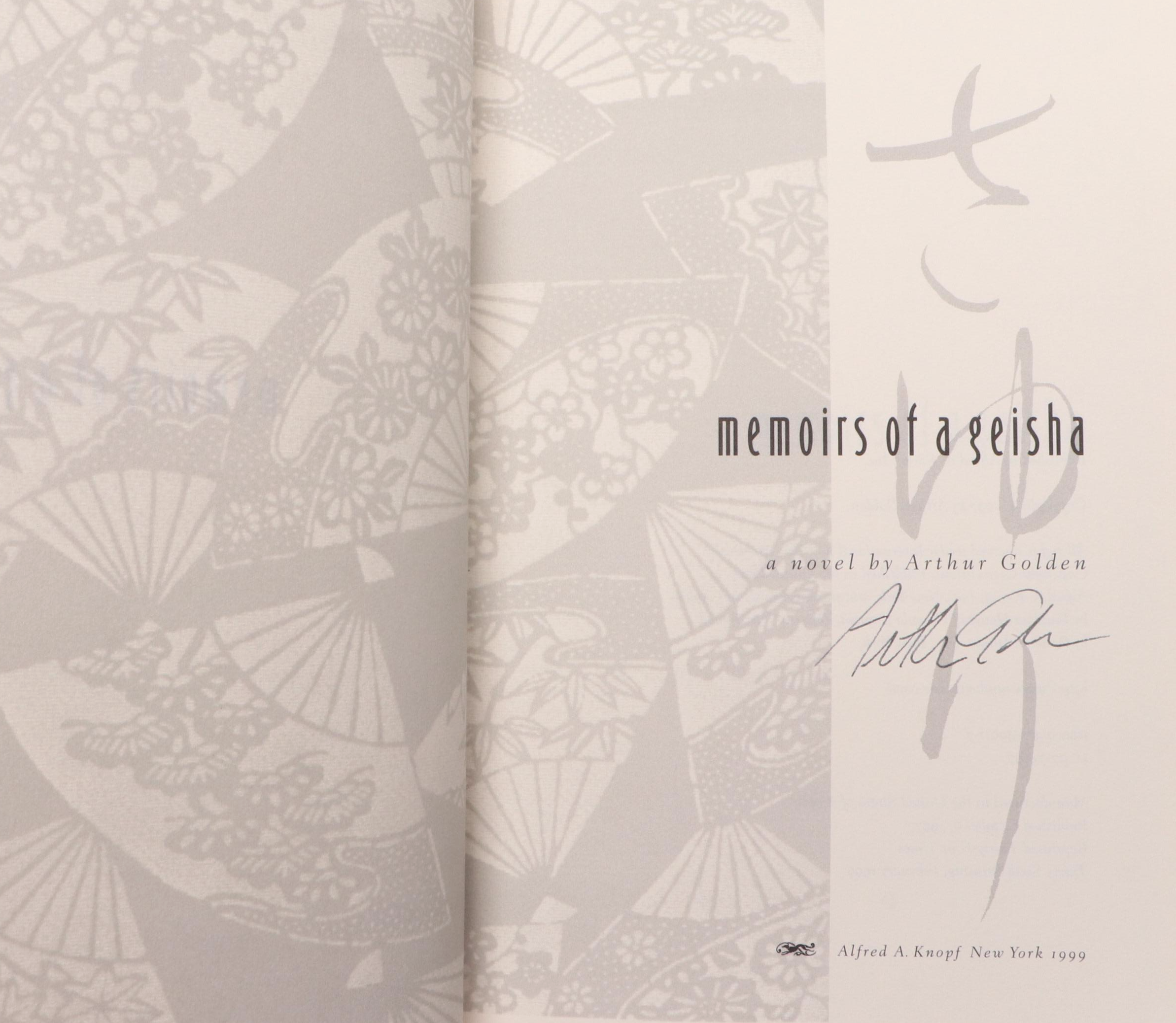 Signed "Memoirs of a Geisha" by Arthur Golden, 1999