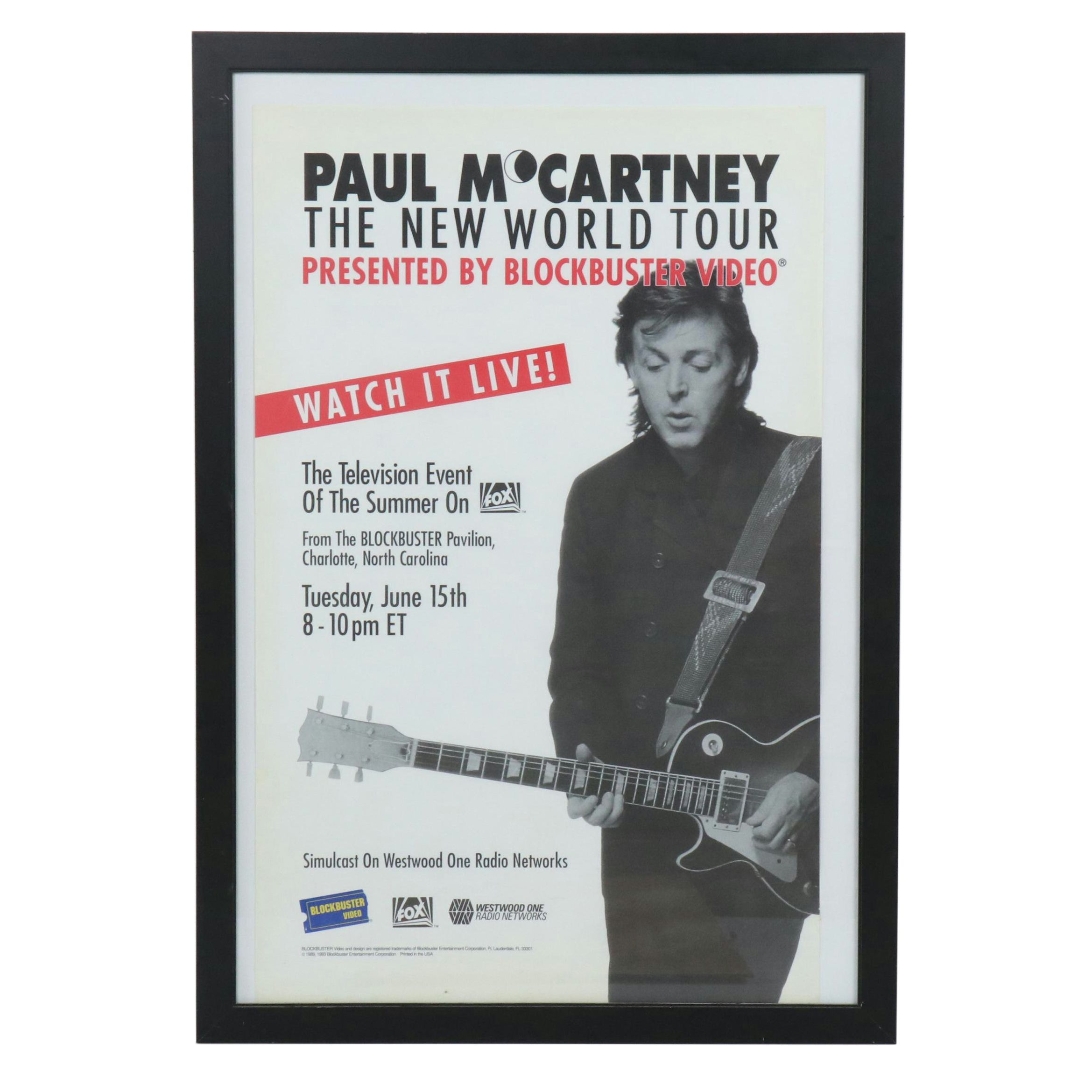 Paul McCartney Blockbuster Video Poster, 1993