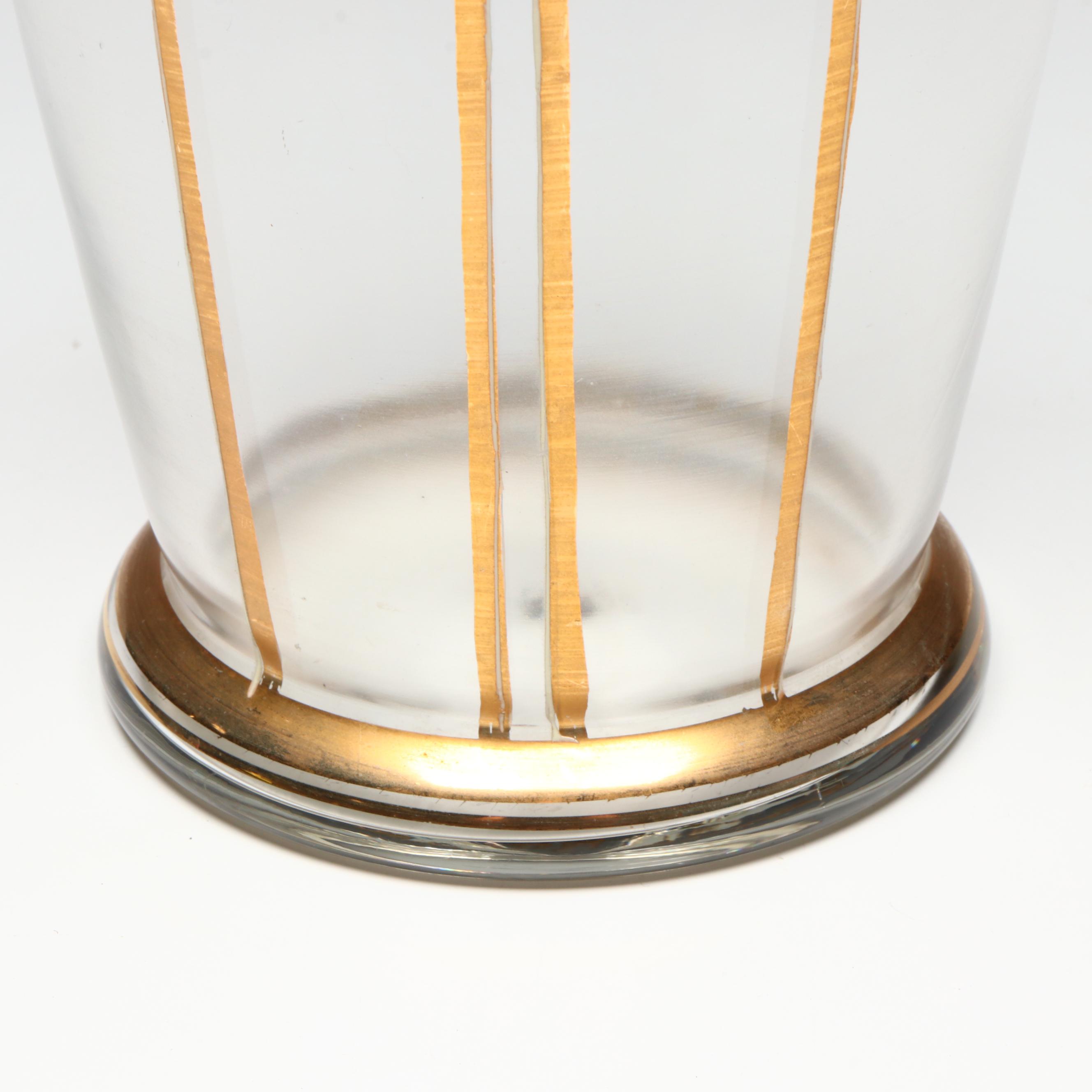 Bohemian Art Deco Style Hand-Painted Art Glass Vase