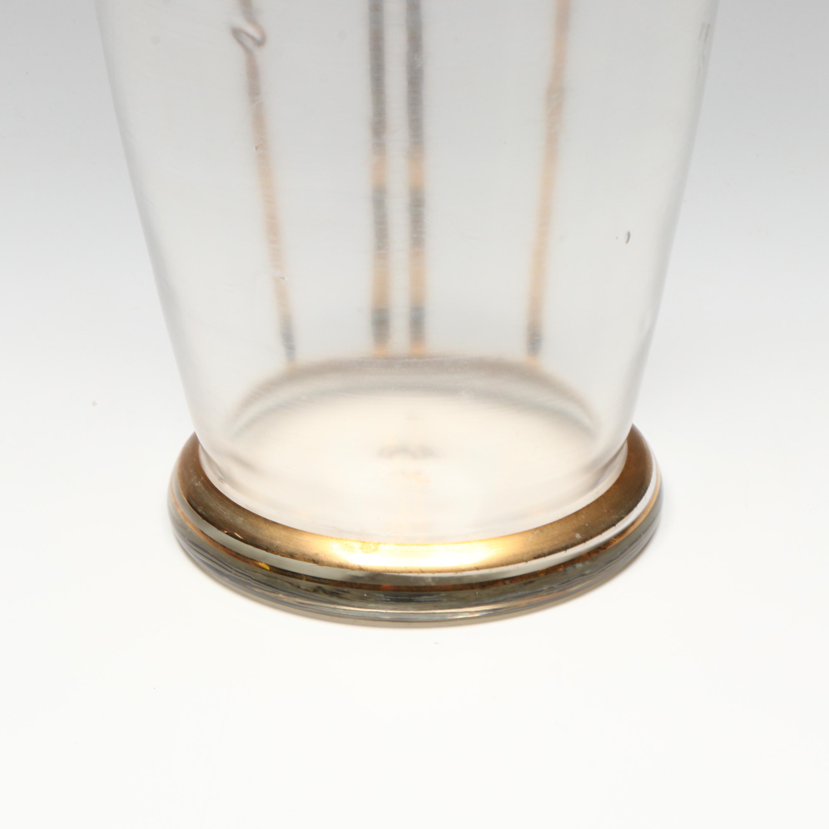 Bohemian Art Deco Style Hand-Painted Art Glass Vase