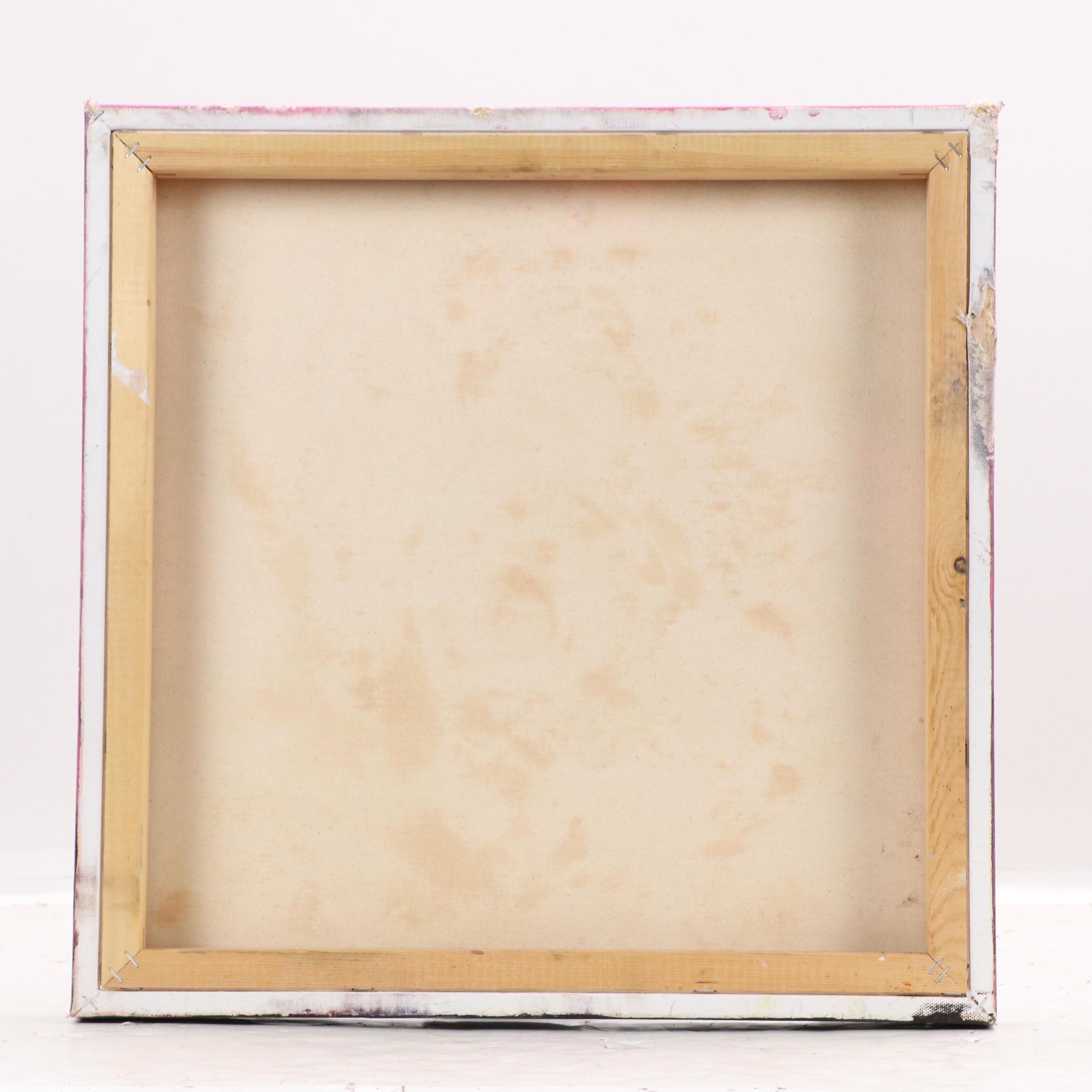 Adedotun Adesida Abstract Acrylic Painting in Pink and Green, 21st Century