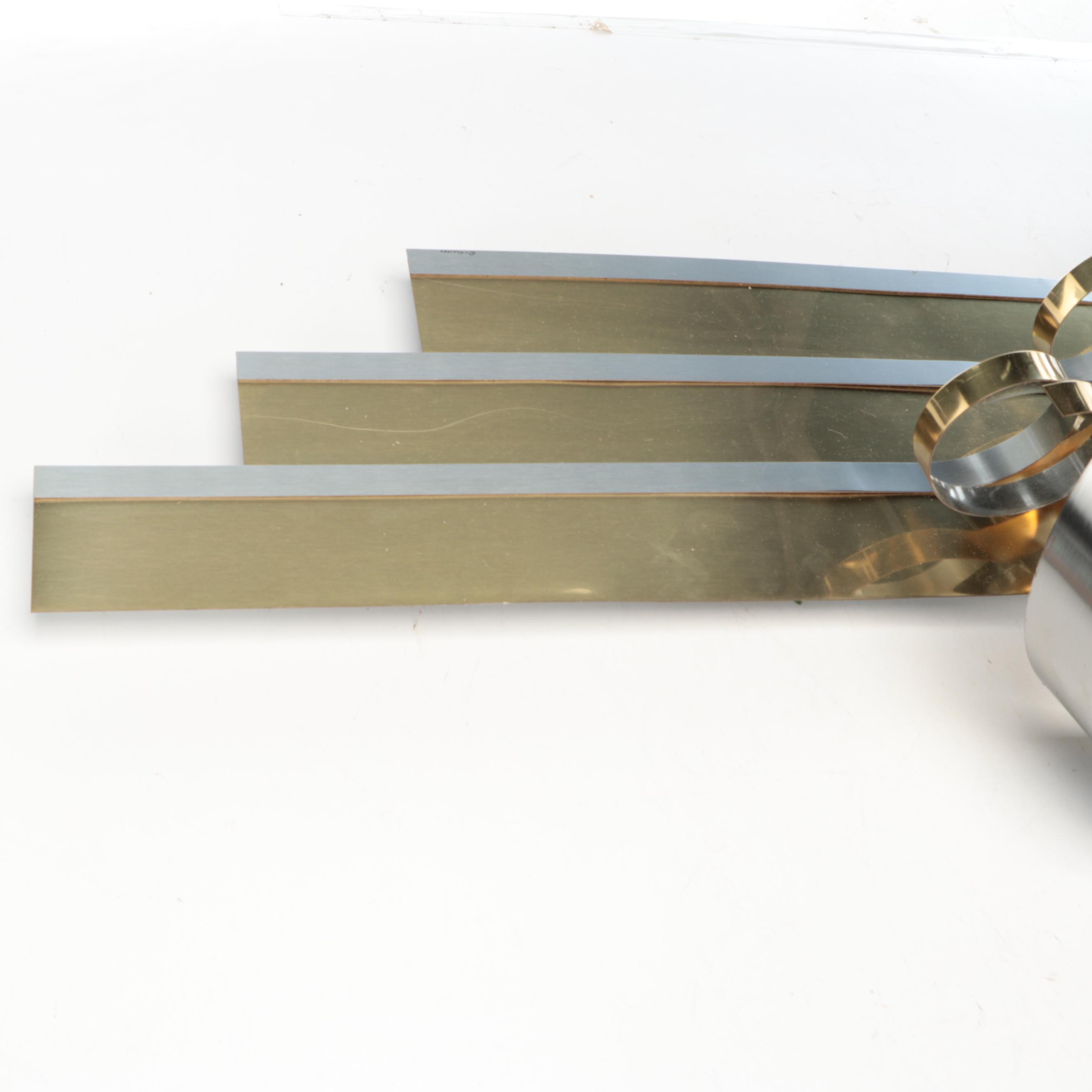 Brass and Metal Curled Ribbon Wall Décor