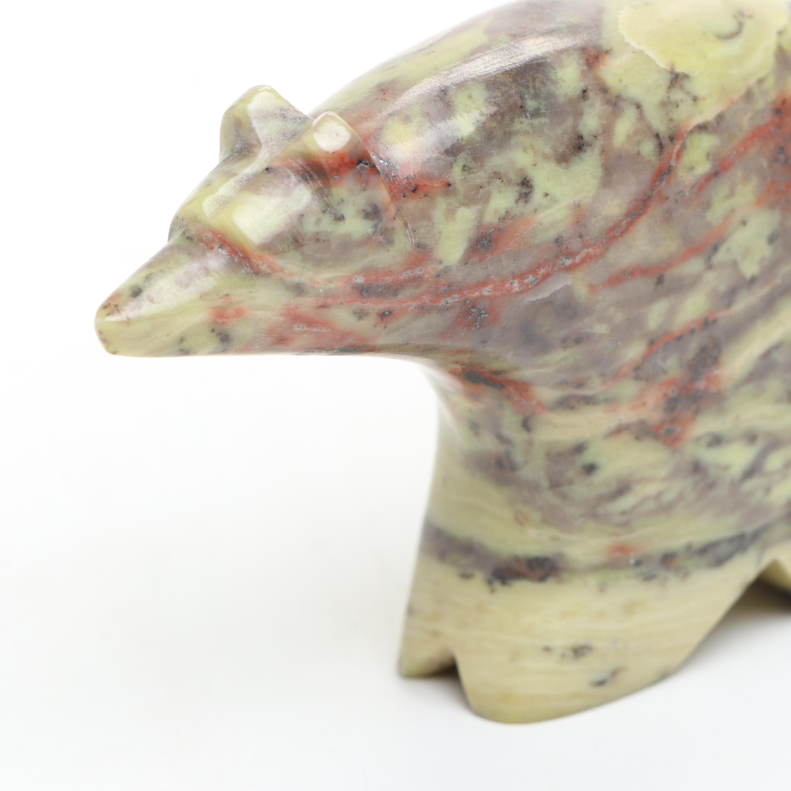 Native American Fetish Style Carved Stone Animals, Hrvatska Croatia Ceramic Cat