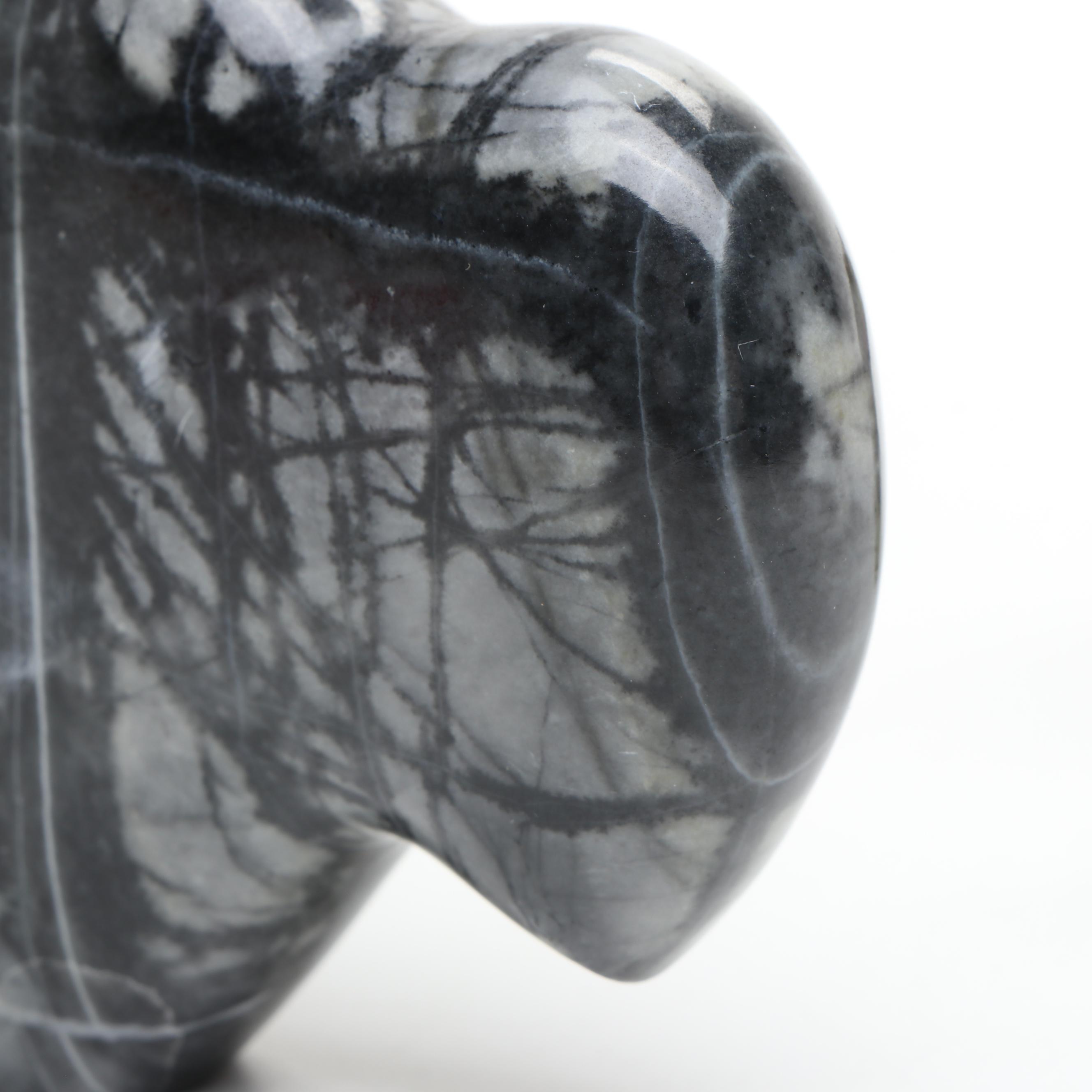 Native American Fetish Style Carved Stone Animals, Hrvatska Croatia Ceramic Cat