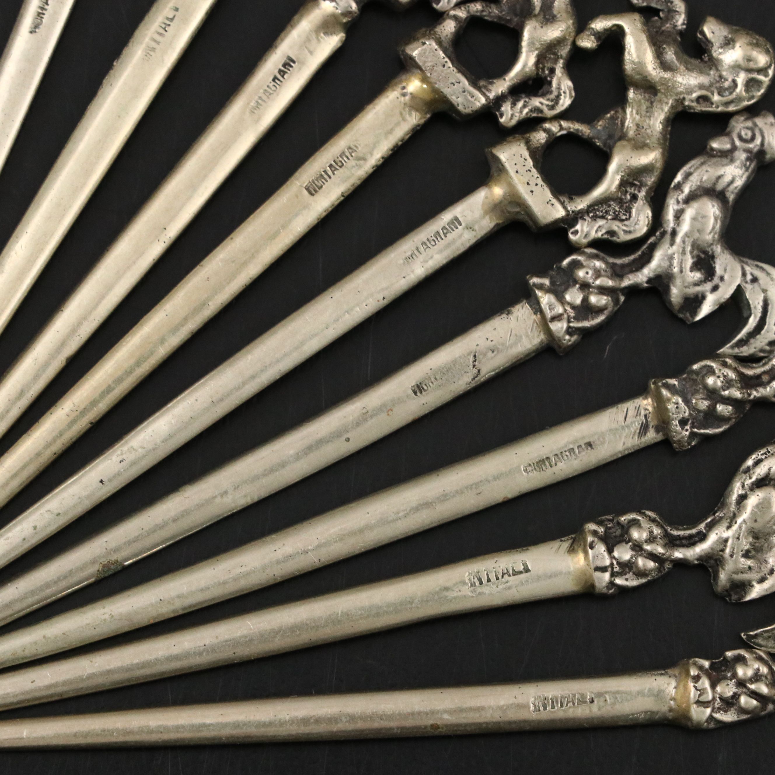 Montagnani Italian Silver Plate Picks, Mid to Late 20th Century