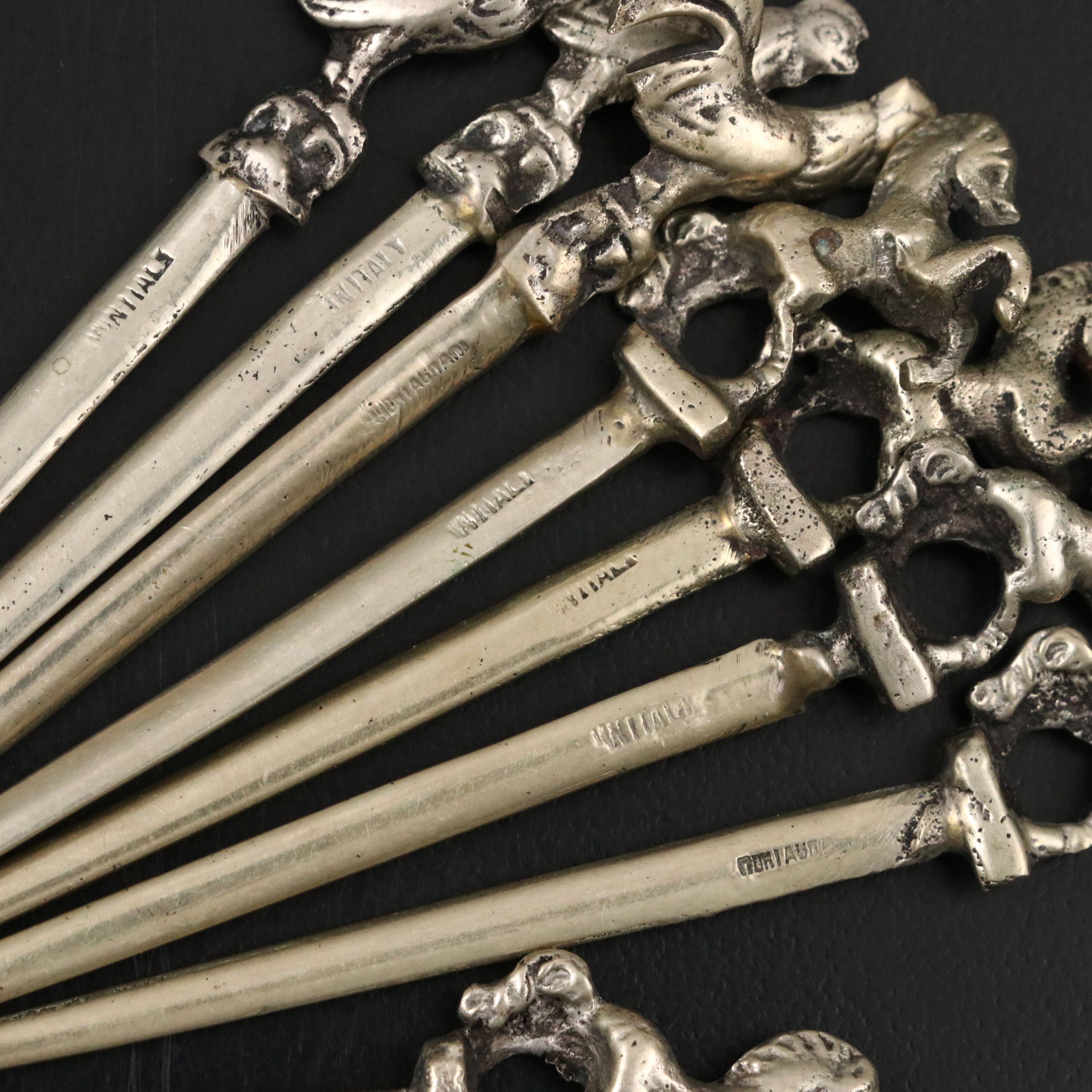 Montagnani Italian Silver Plate Picks, Mid to Late 20th Century