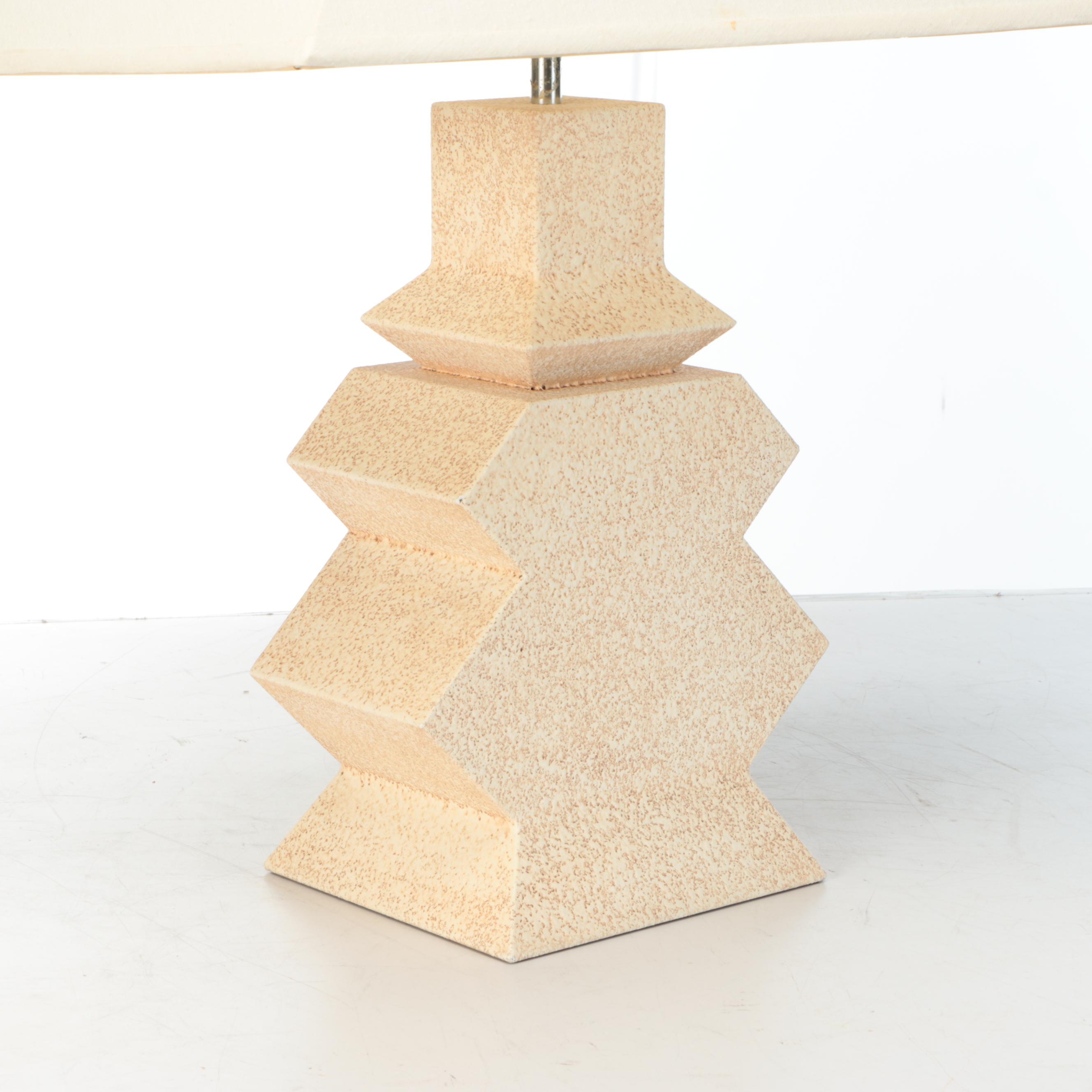 Fredrick Ramond Tree Metal Table Lamp with Fabric Shade, 1987