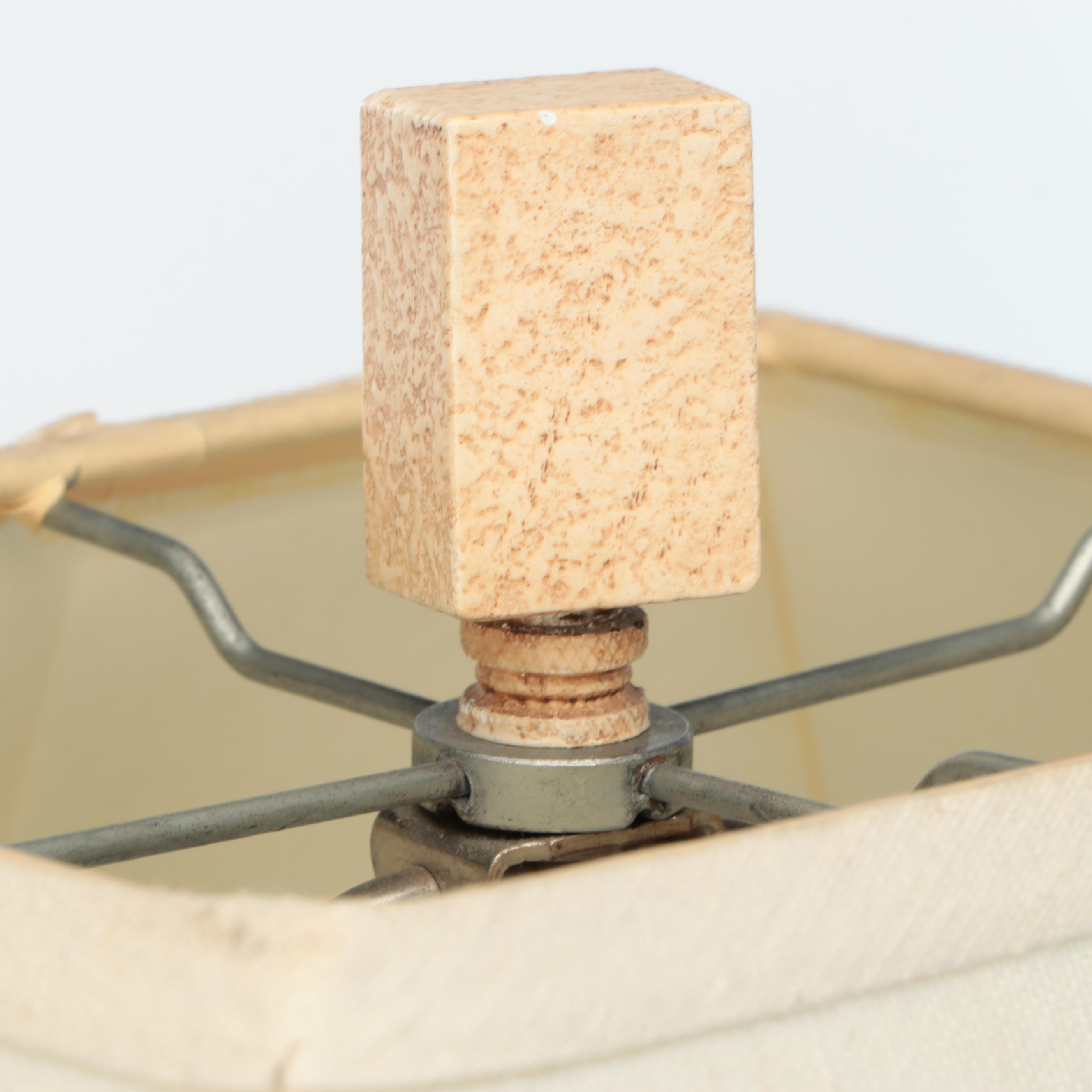 Fredrick Ramond Tree Metal Table Lamp with Fabric Shade, 1987