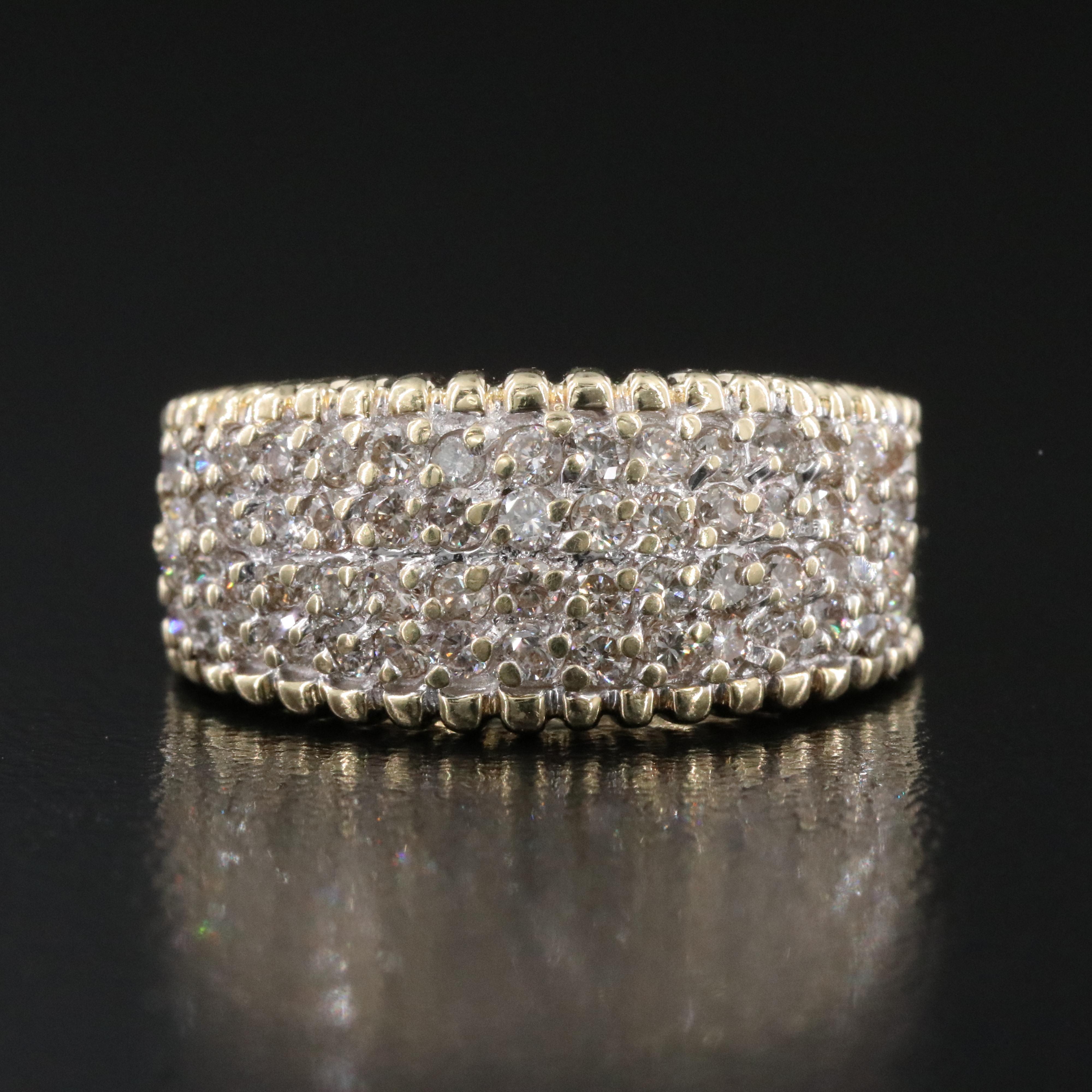 14K 1.05 CTW Diamond Pavé Ring