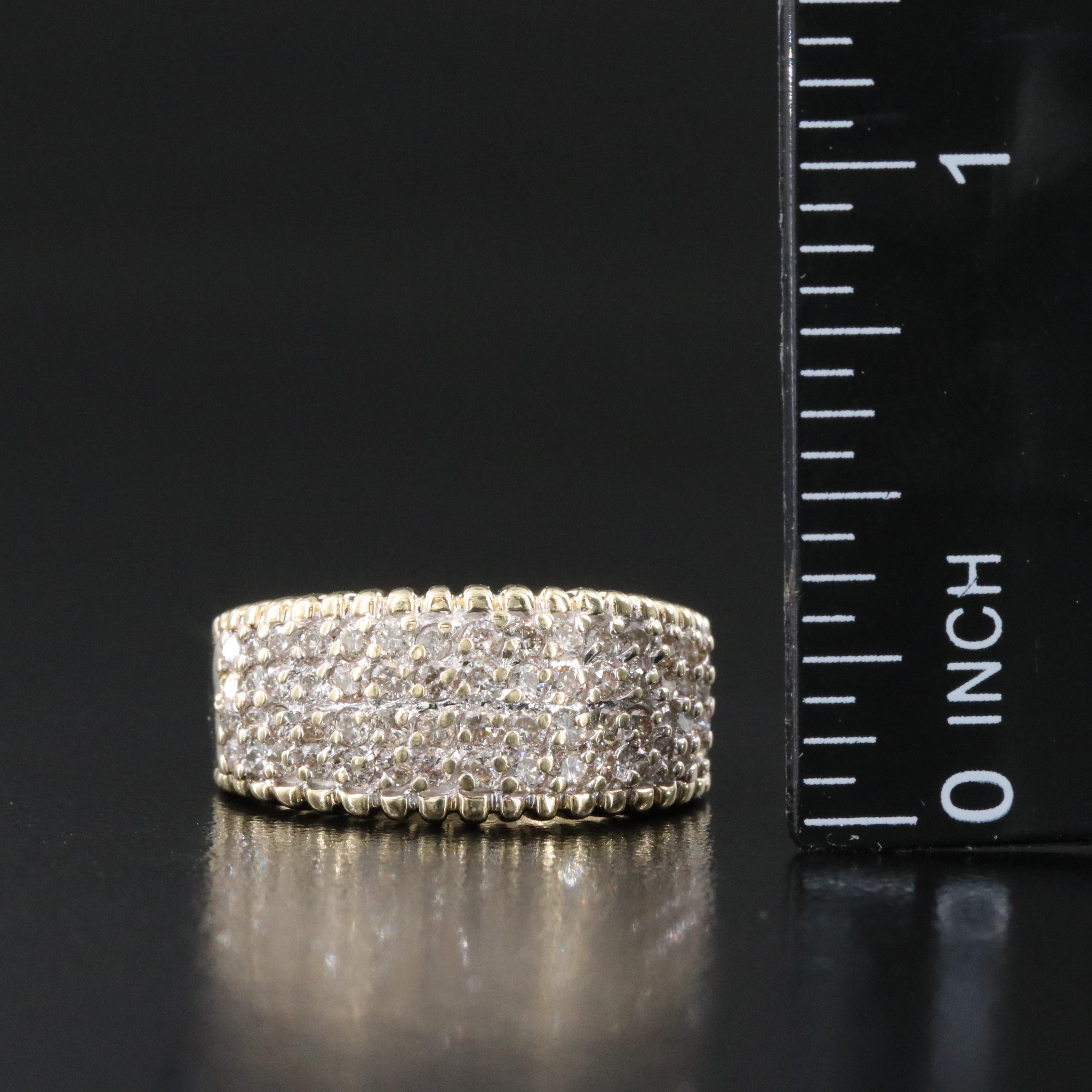14K 1.05 CTW Diamond Pavé Ring
