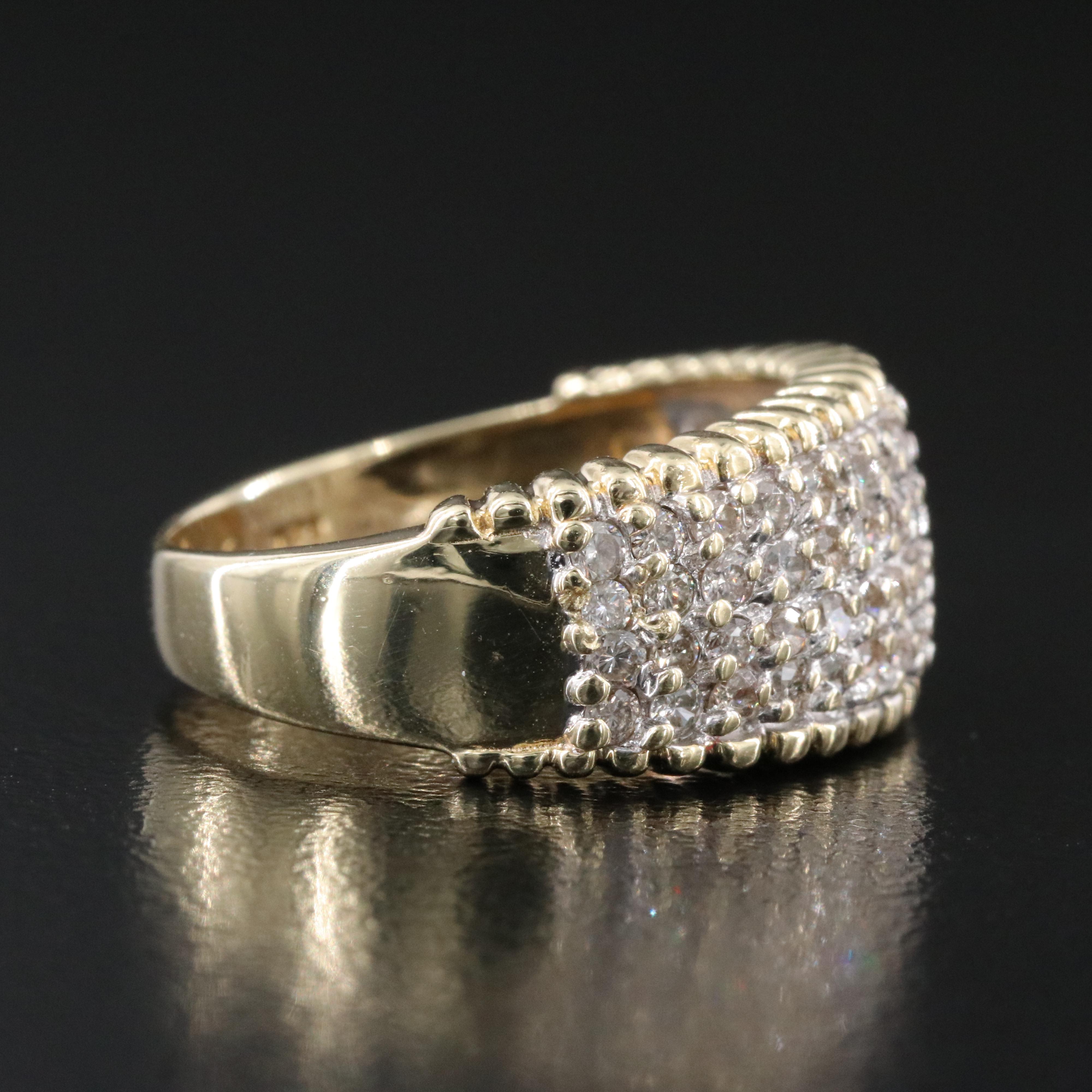 14K 1.05 CTW Diamond Pavé Ring