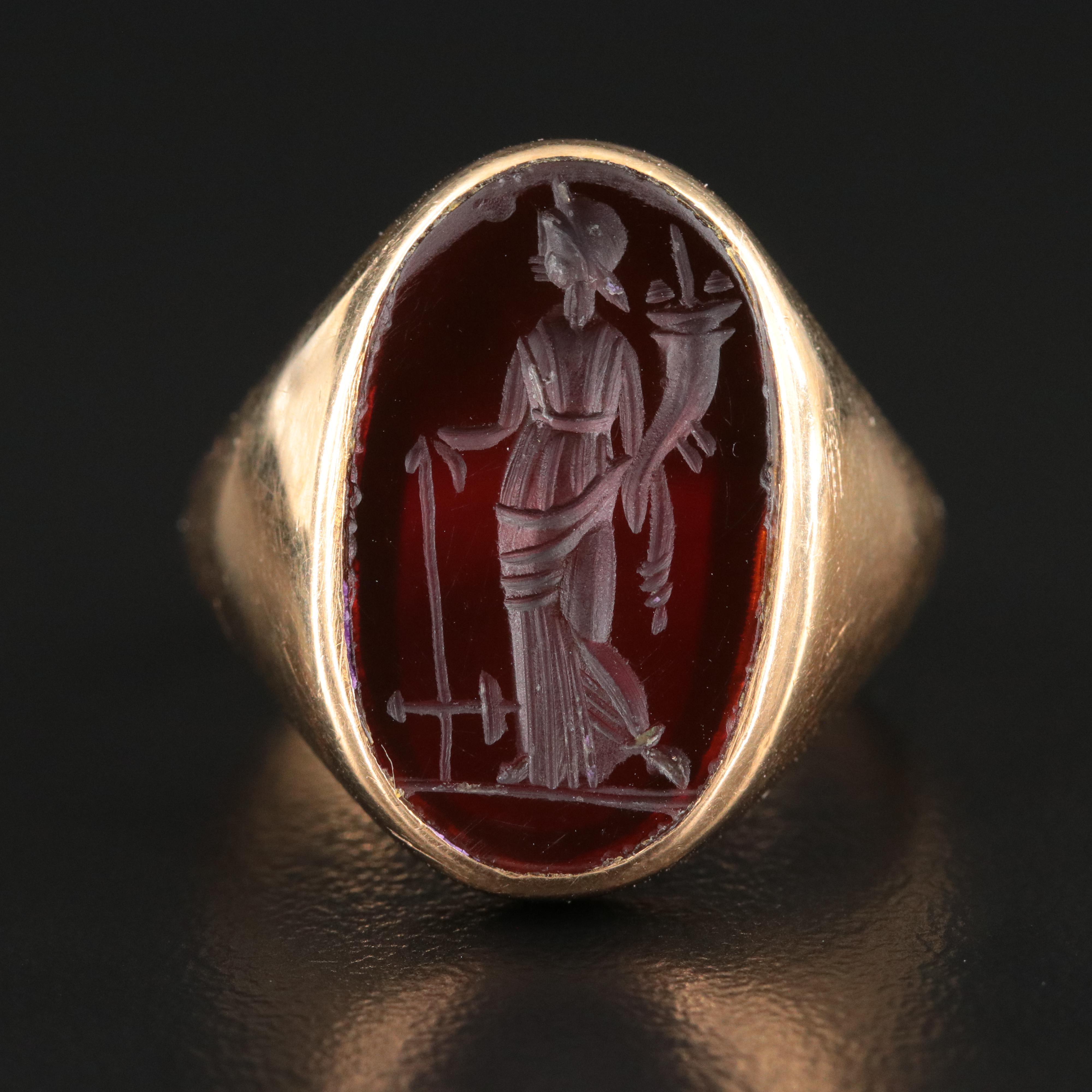 Vintage Sard Intaglio Ring