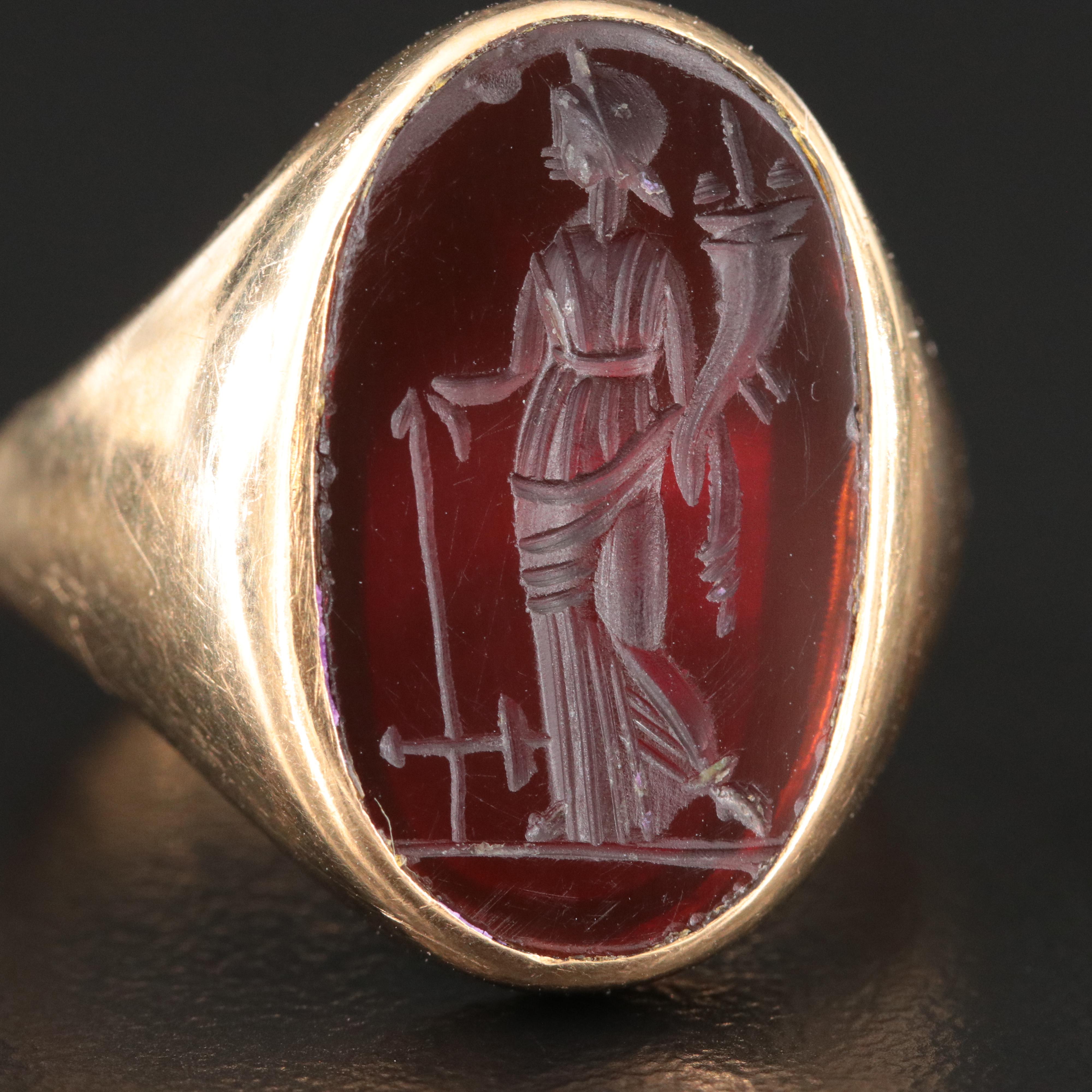 Vintage Sard Intaglio Ring