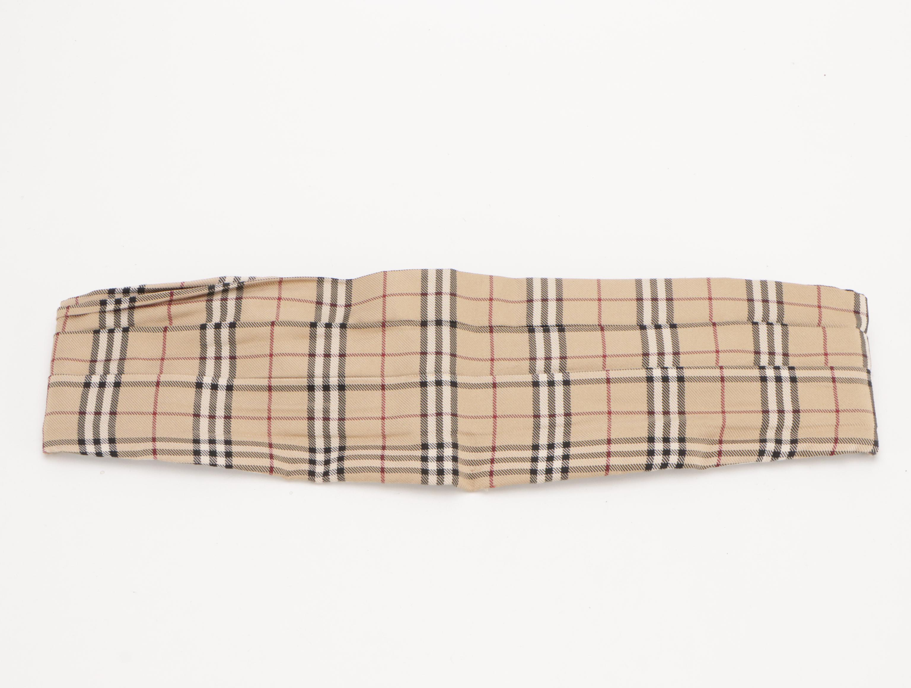 Men's Burberry Silk Nova Check Pre-Tied Bow Tie and Cummerbund with Box