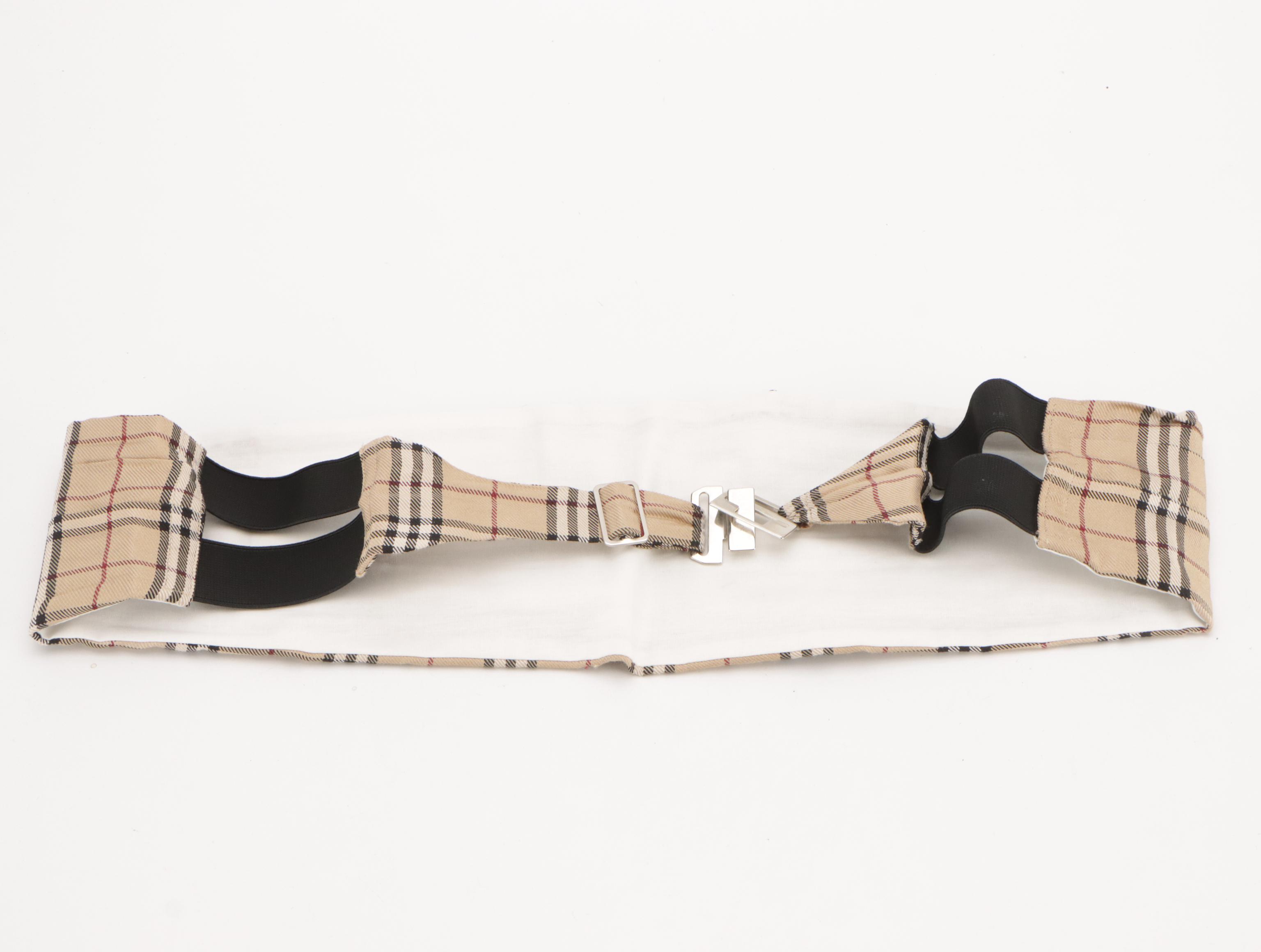 Men's Burberry Silk Nova Check Pre-Tied Bow Tie and Cummerbund with Box