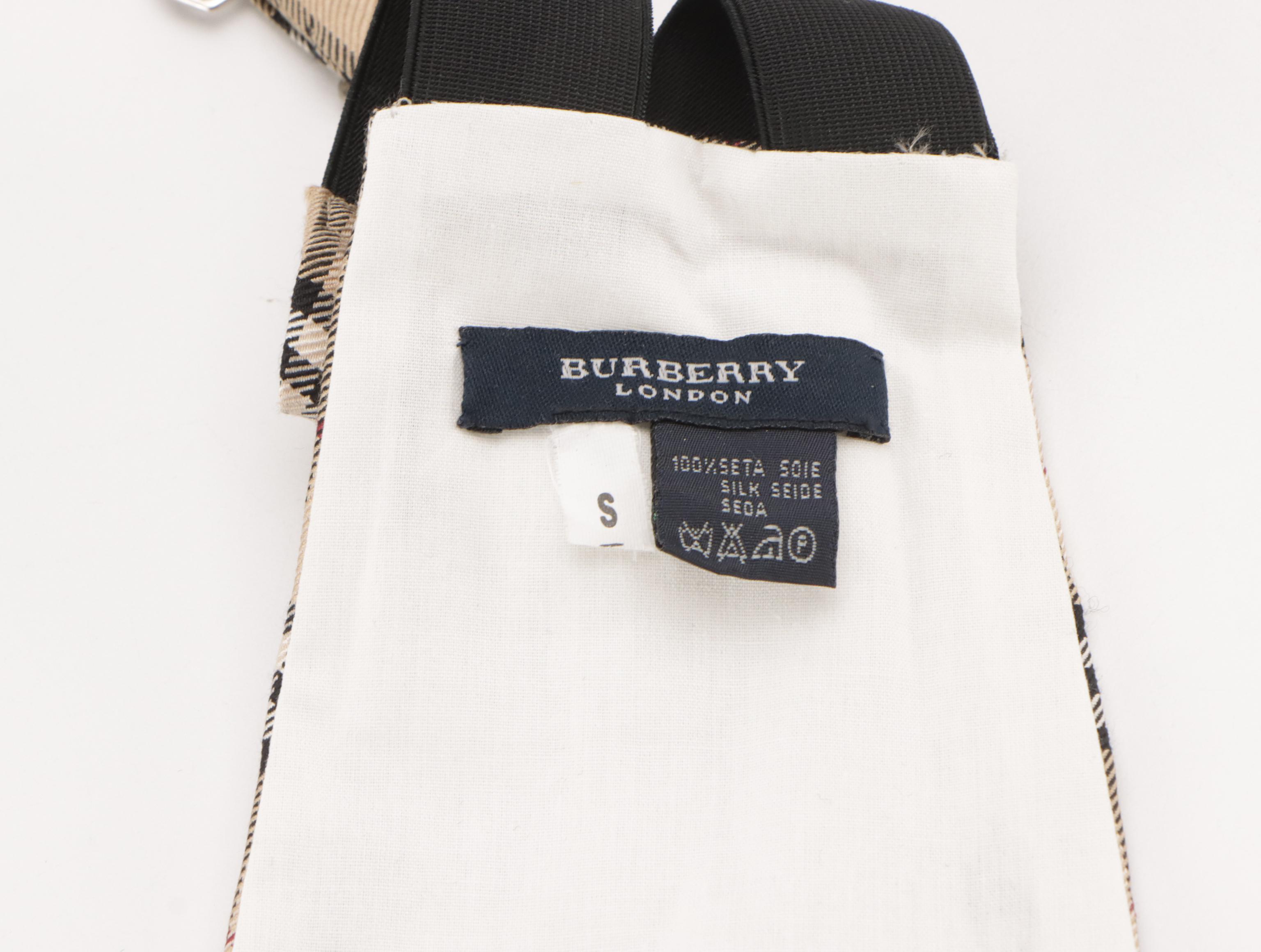 Men's Burberry Silk Nova Check Pre-Tied Bow Tie and Cummerbund with Box