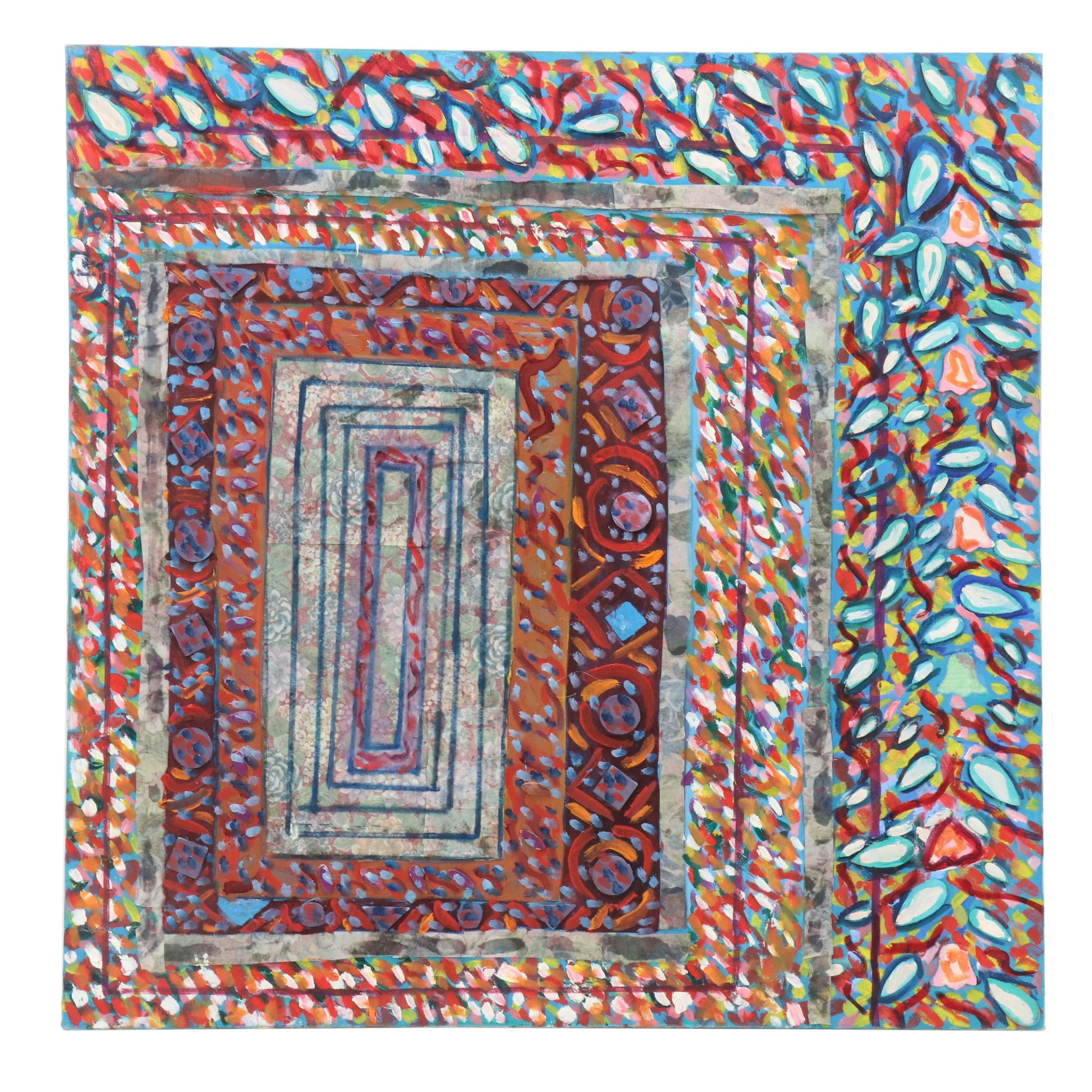 Janice Guttman Abstract Mixed Media Painting, 2001