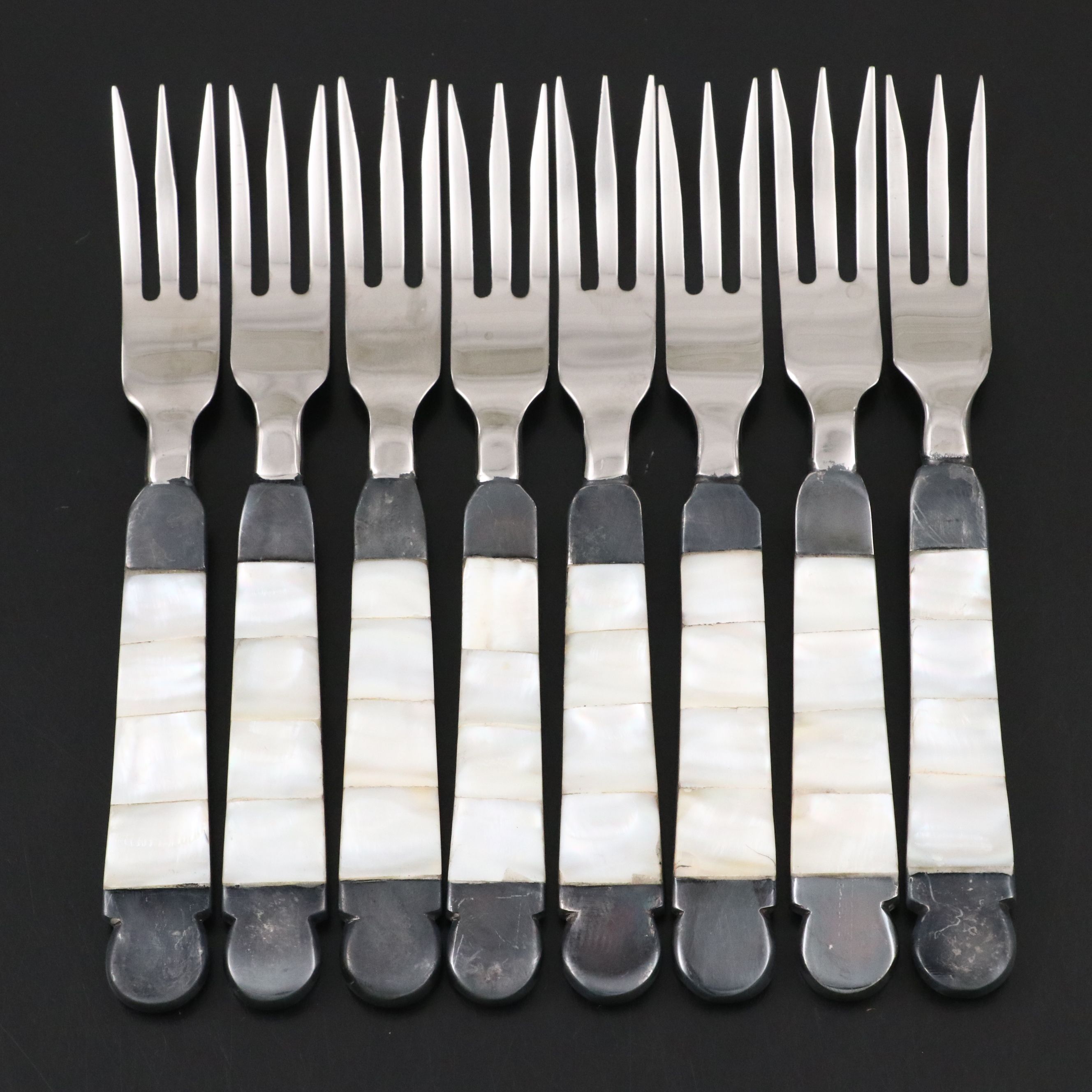 Towle Silver Plate and Mother-of-Pearl Handled Pickle/Olive Forks