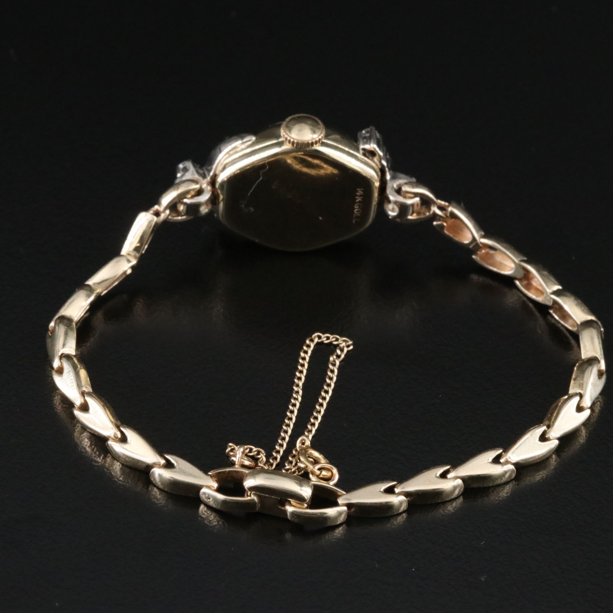 Hamilton 14K Gold & Diamond Vintage Watch