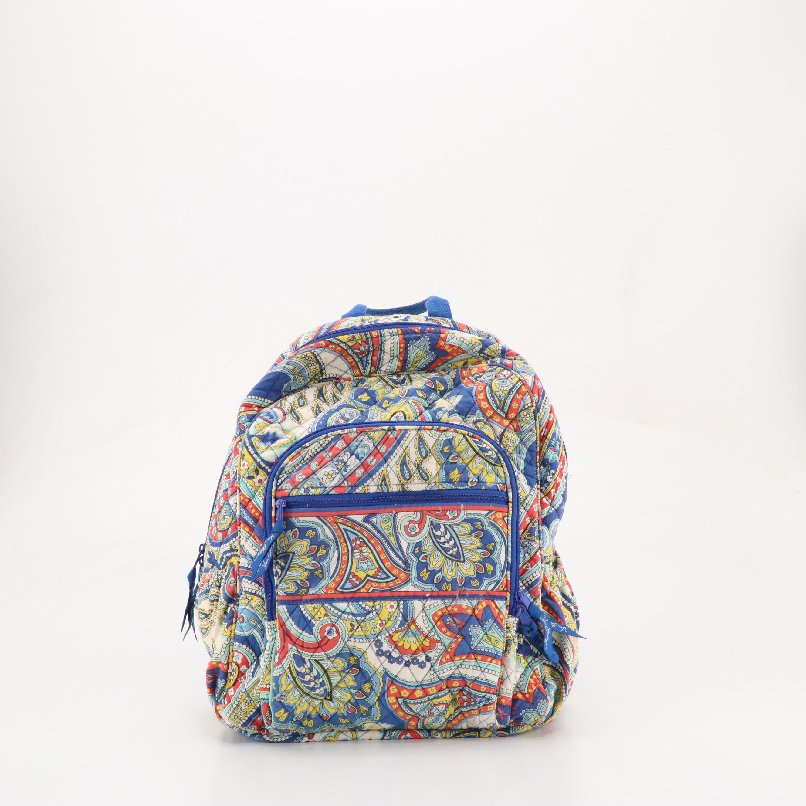 Vera Bradley "Marina Paisley" Quilted Cotton Backpack & Zippered Messenger Bag