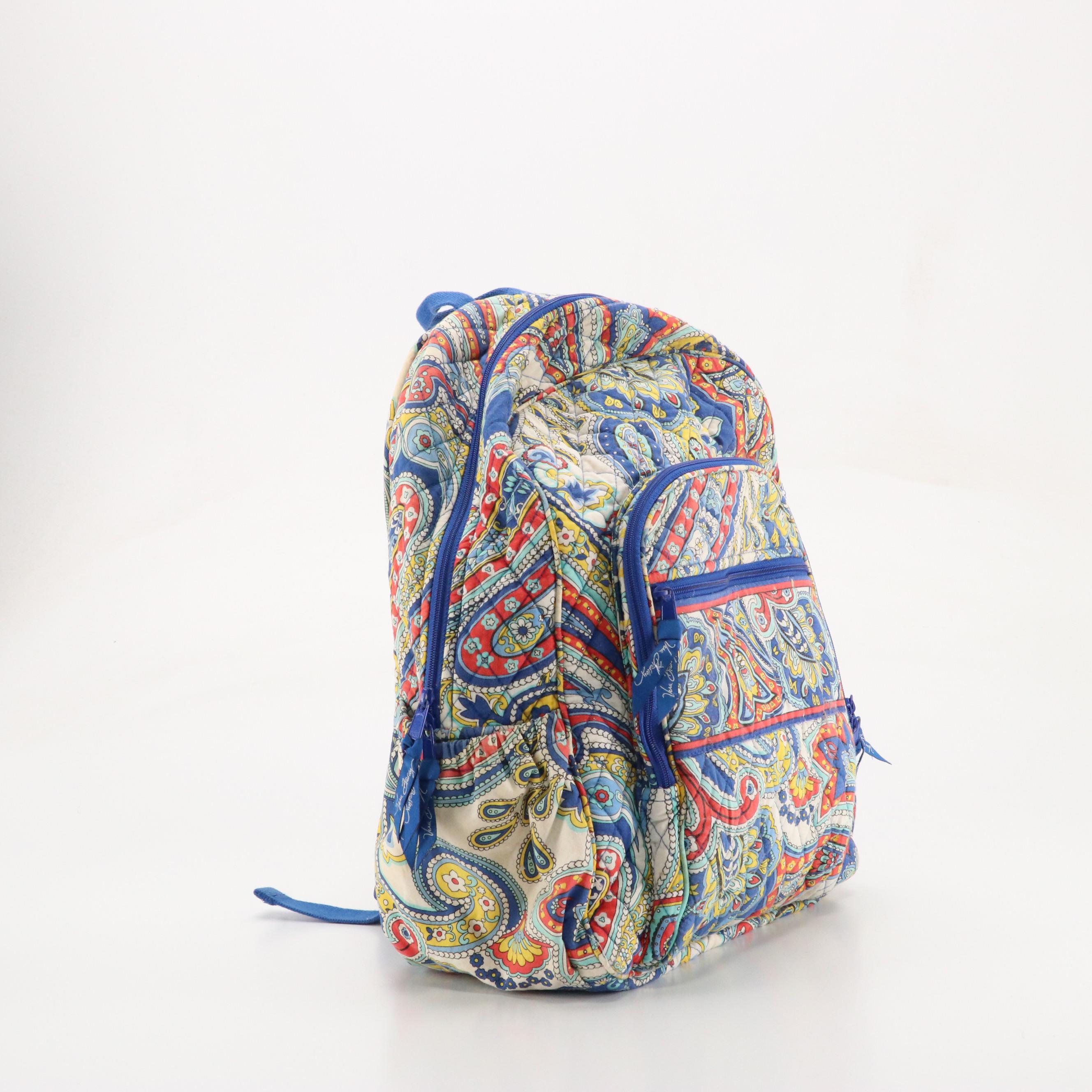 Vera Bradley "Marina Paisley" Quilted Cotton Backpack & Zippered Messenger Bag