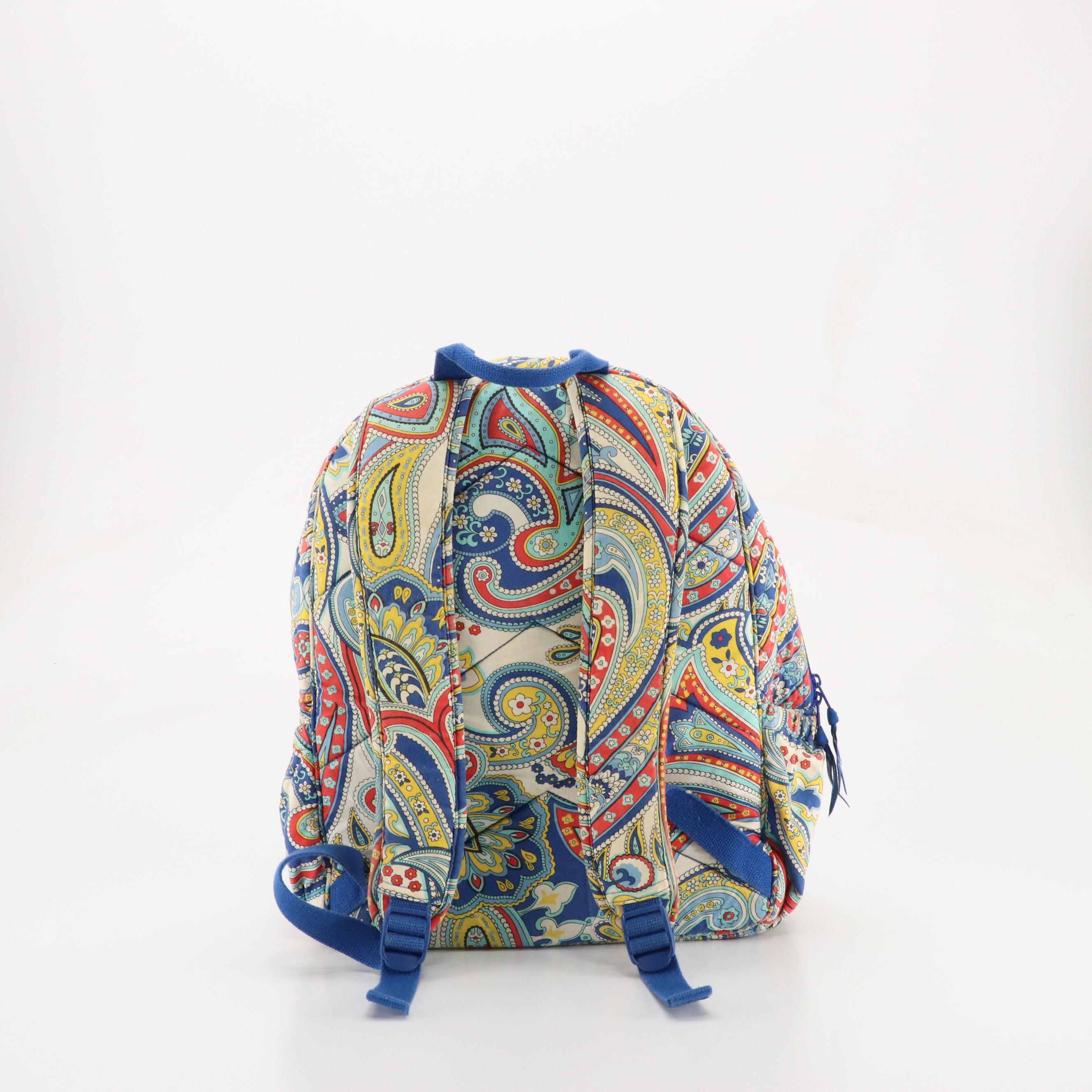 Vera Bradley "Marina Paisley" Quilted Cotton Backpack & Zippered Messenger Bag