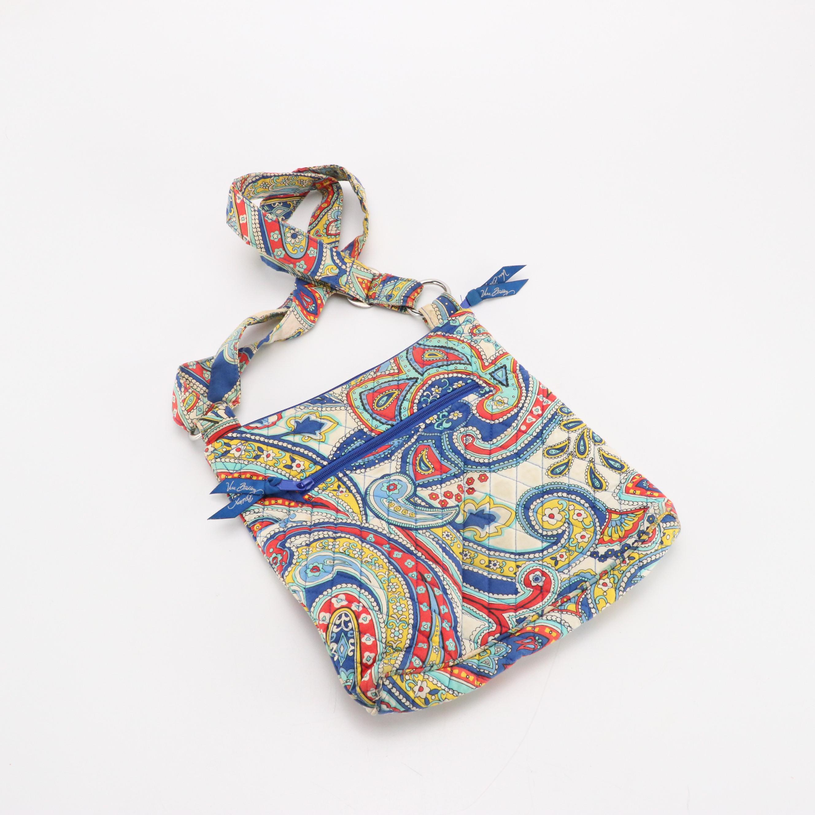 Vera Bradley "Marina Paisley" Quilted Cotton Backpack & Zippered Messenger Bag