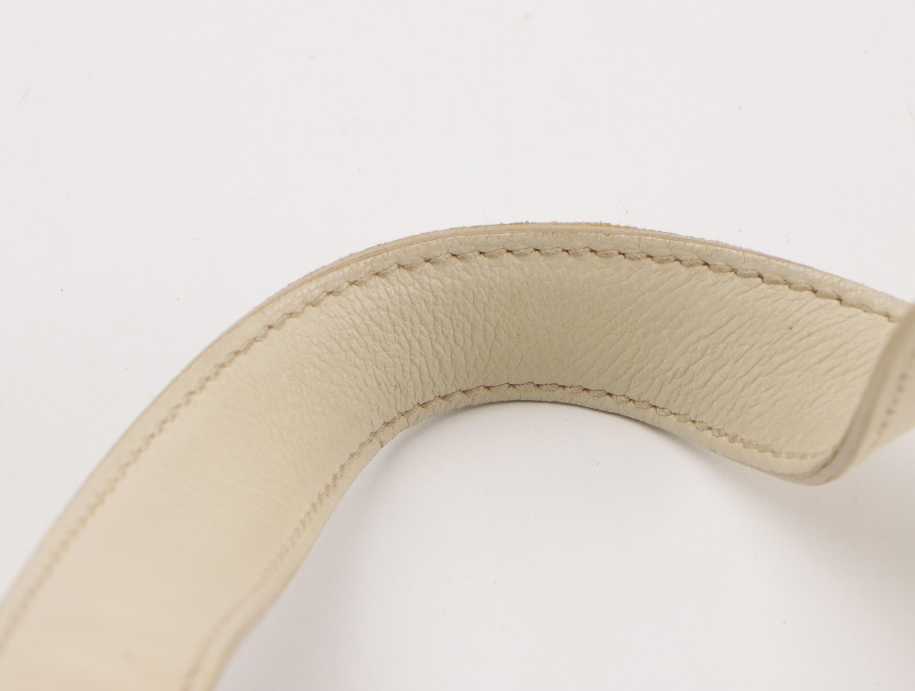 Yves Saint Laurent Domed Muse Handbag in Ivory Calfskin  Leather