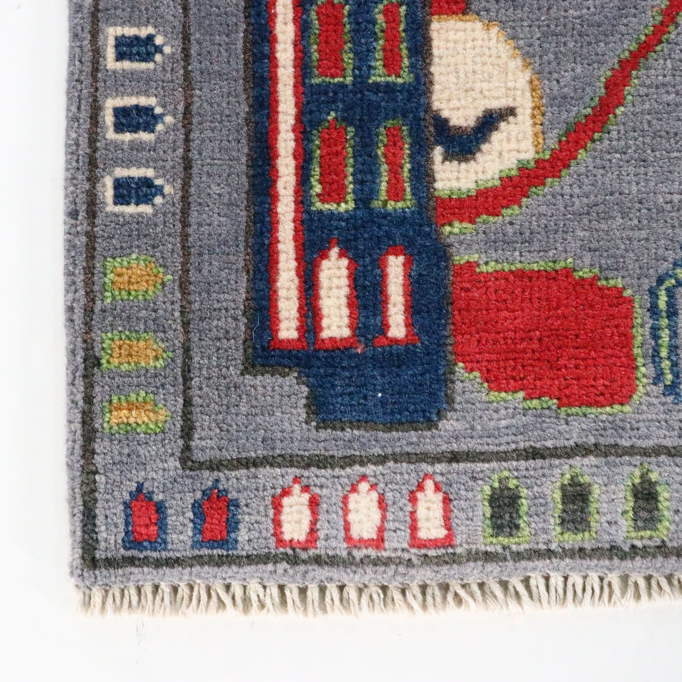 2'8 x 4'4 Hand-Knotted Afghan Pictorial War Accent Rug