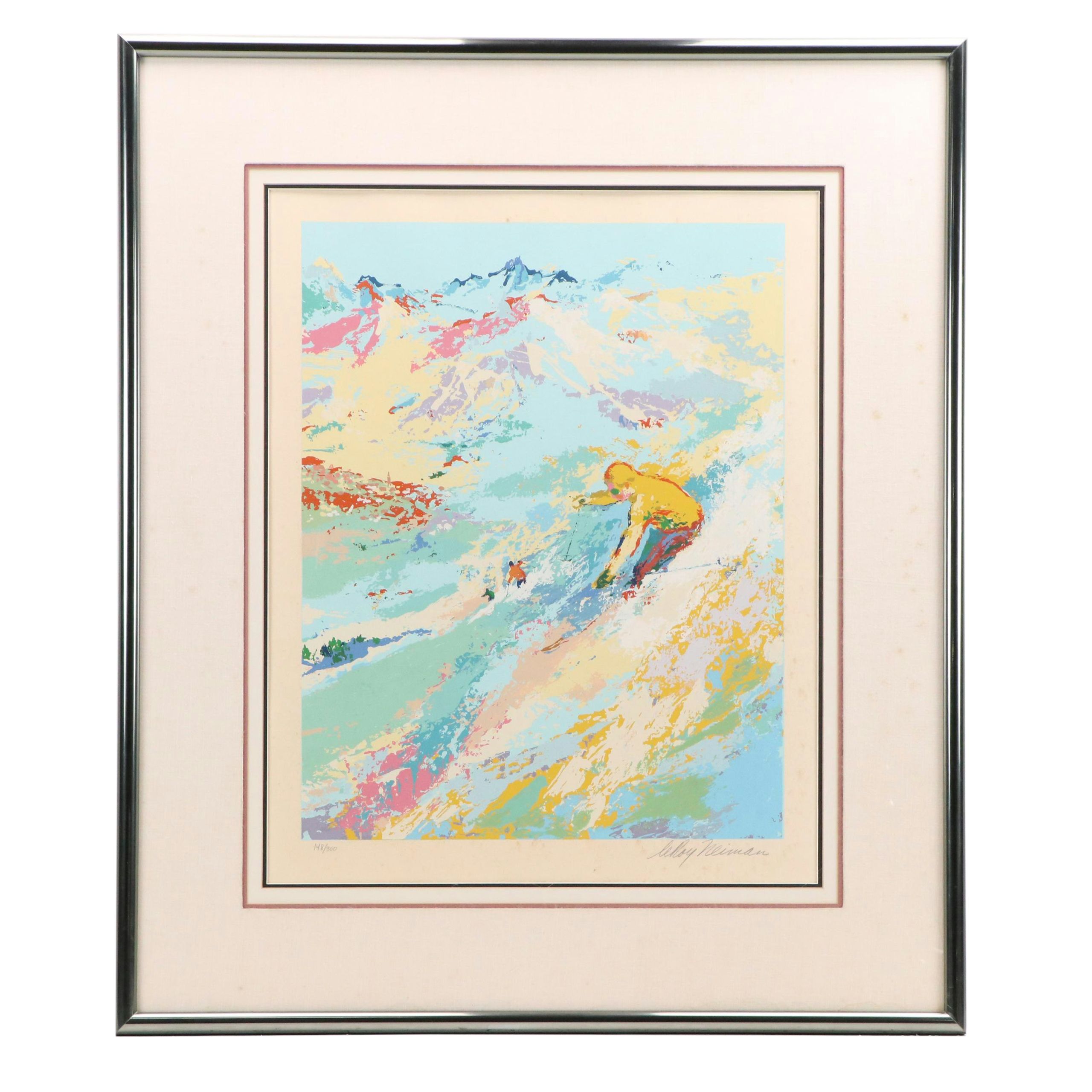 LeRoy Neiman Serigraph "Alpine Skiing," 1972