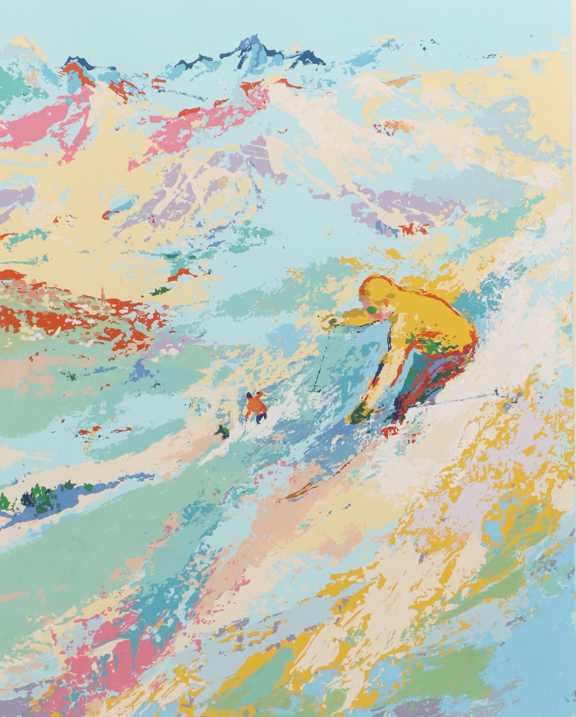 LeRoy Neiman Serigraph "Alpine Skiing," 1972
