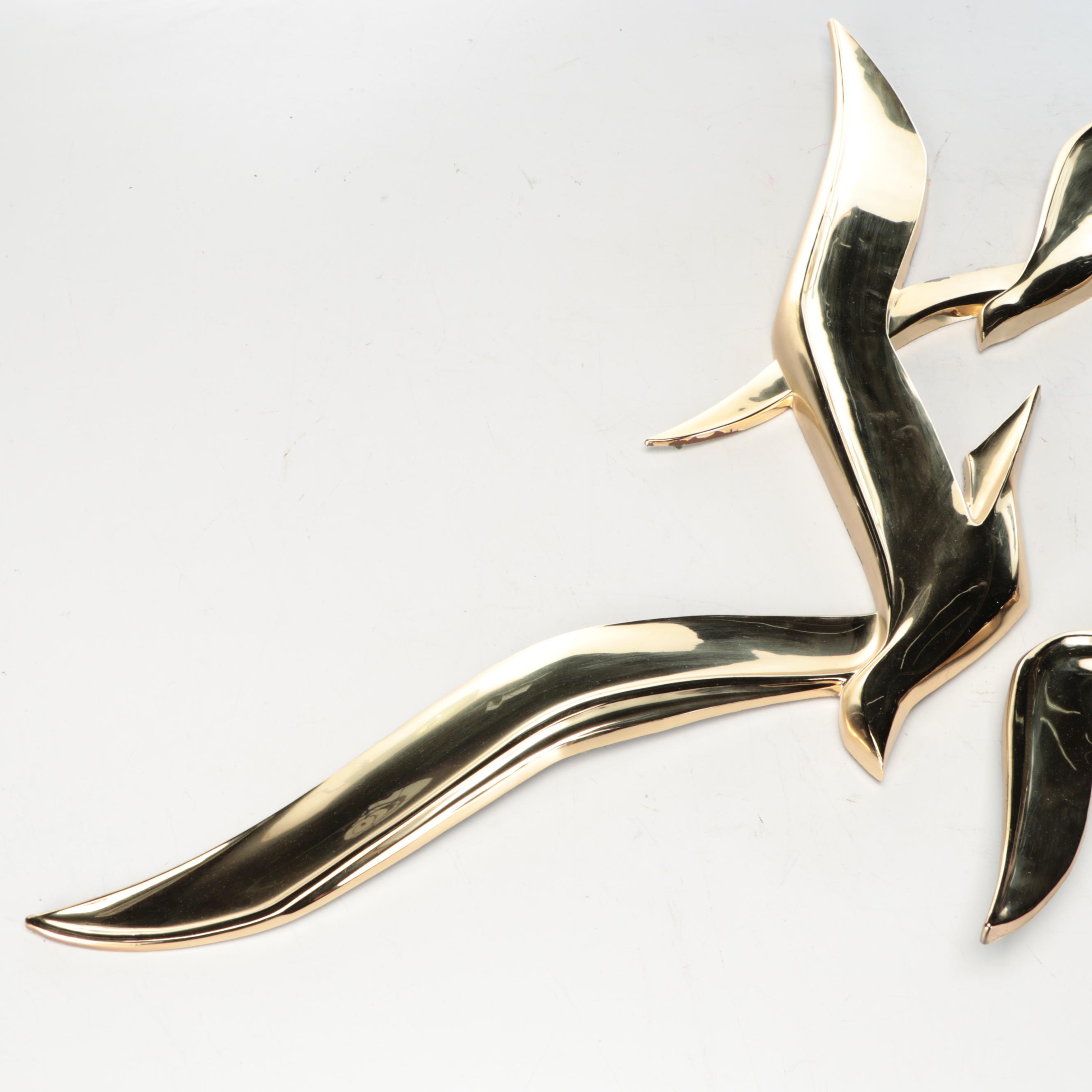 Syroco Inc. Gold Finish Seagulls Wall Hanging Décor, 1963